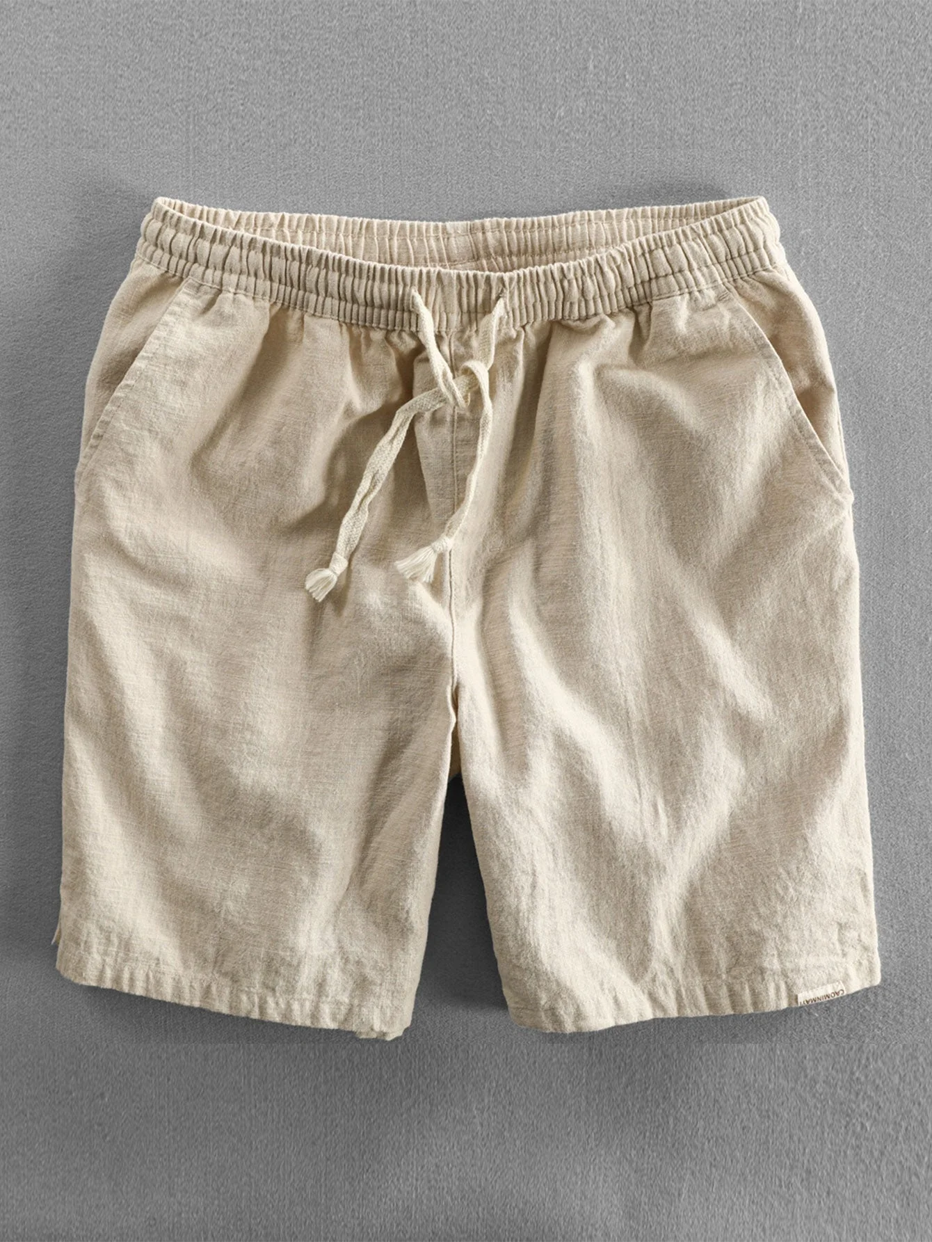 Ahab® | Linen And Rayon Blend Stand Collar Shirt & Linen Cotton Blend Drawstring Shorts - Image 12