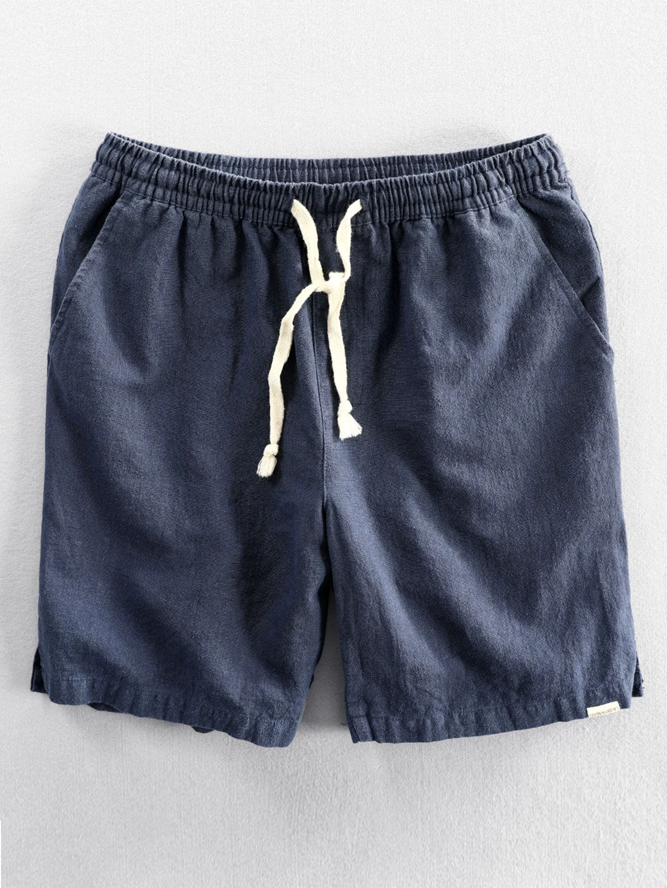 Ahab® | Linen And Rayon Blend Stand Collar Shirt & Linen Cotton Blend Drawstring Shorts - Image 14