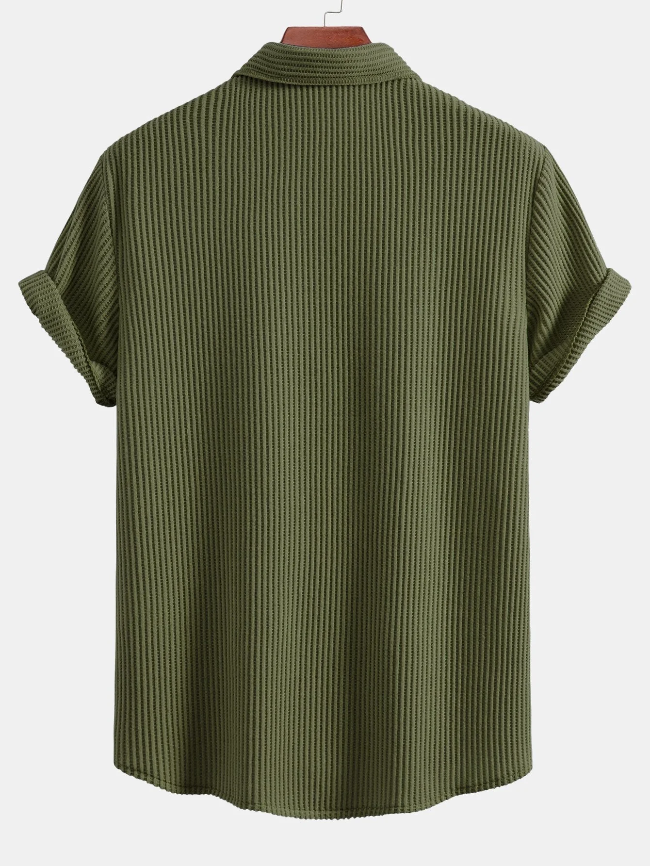 Ahimelech® | Waffle Button Up Shirt & Drawstring Waffle Shorts - Image 12