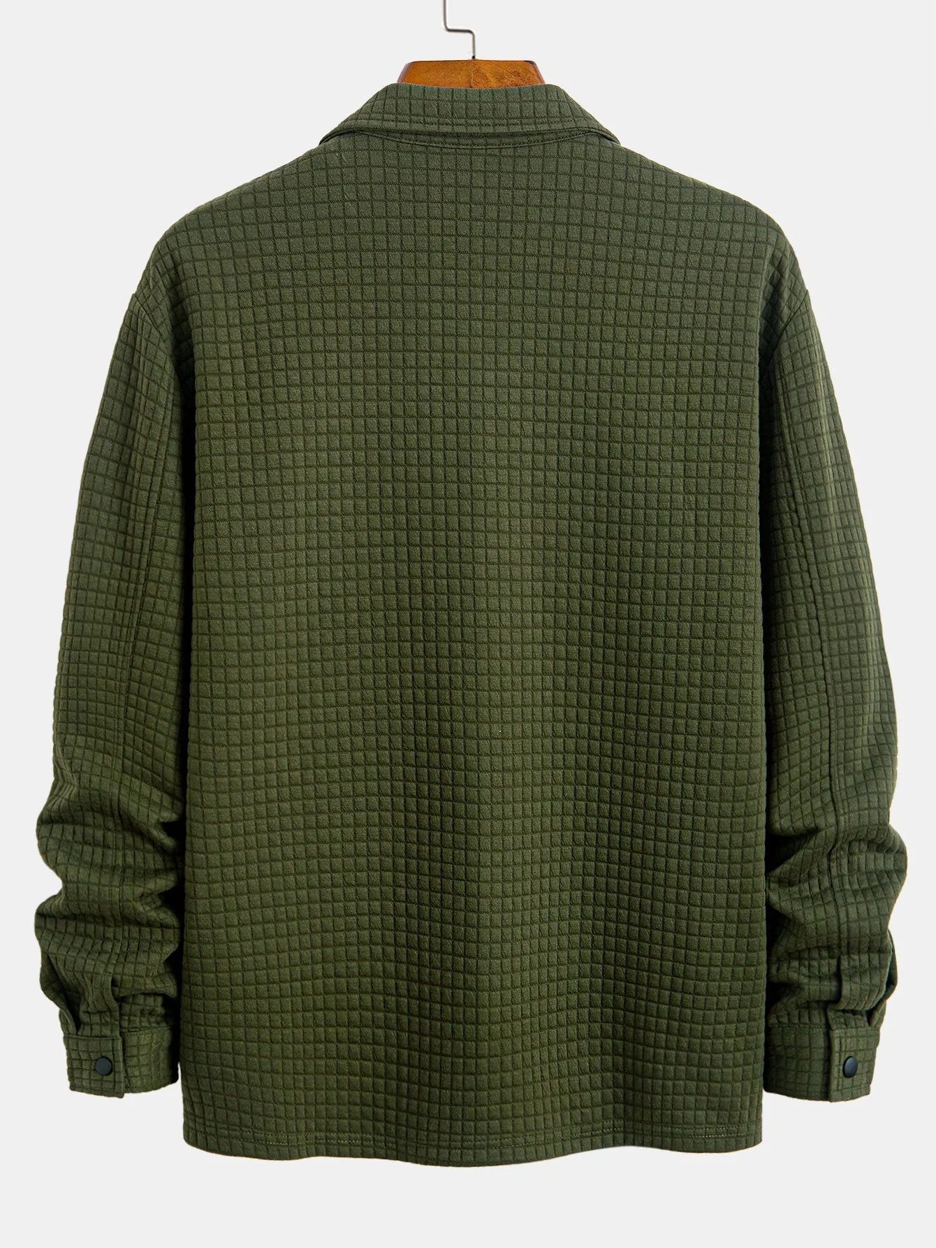 Ahmik® | Quilted Waffle Jacquard Overshirt - Image 8