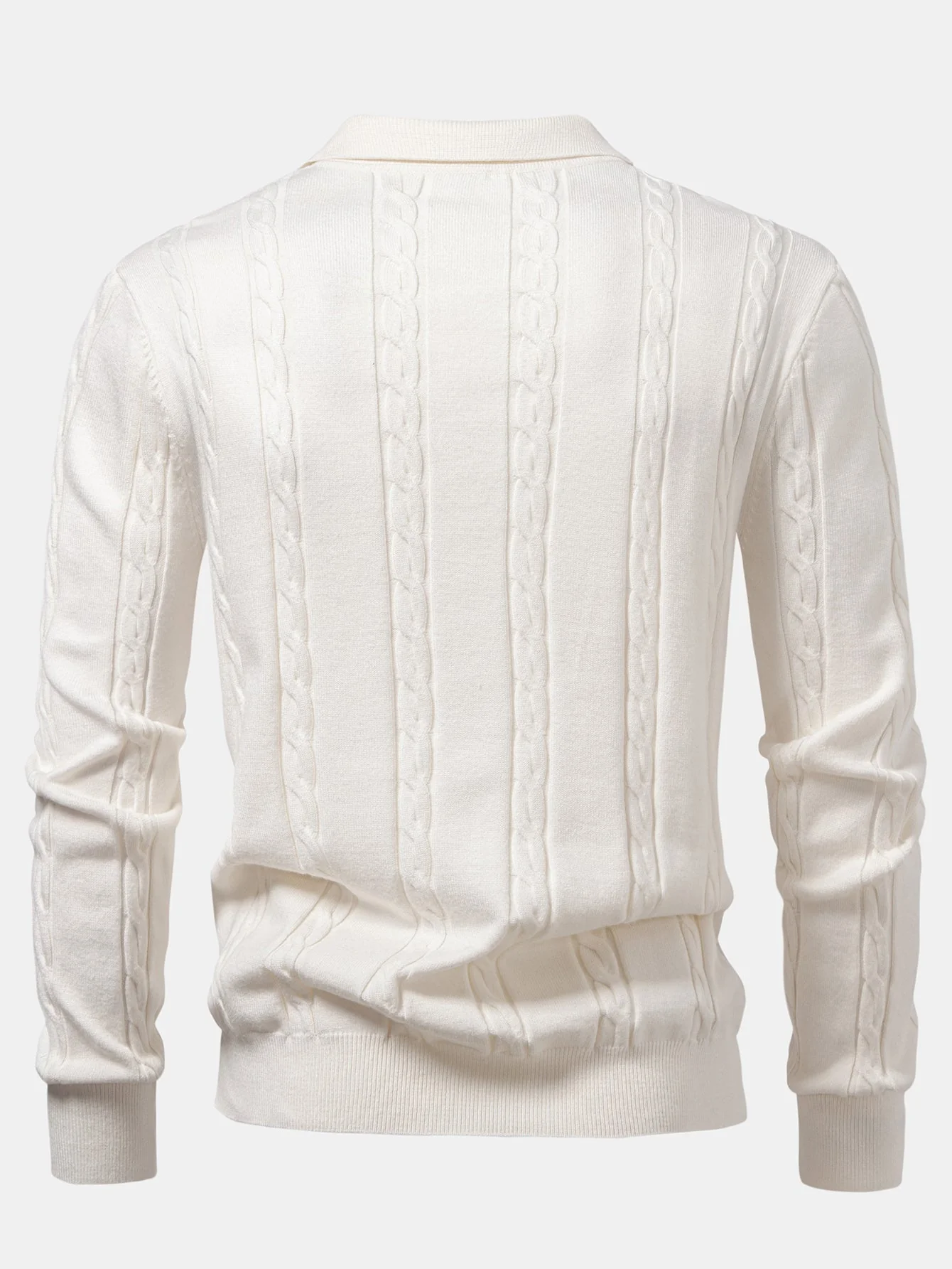 AikenĀ® | Long Sleeve Twist Knit Polo Shirt - Image 10
