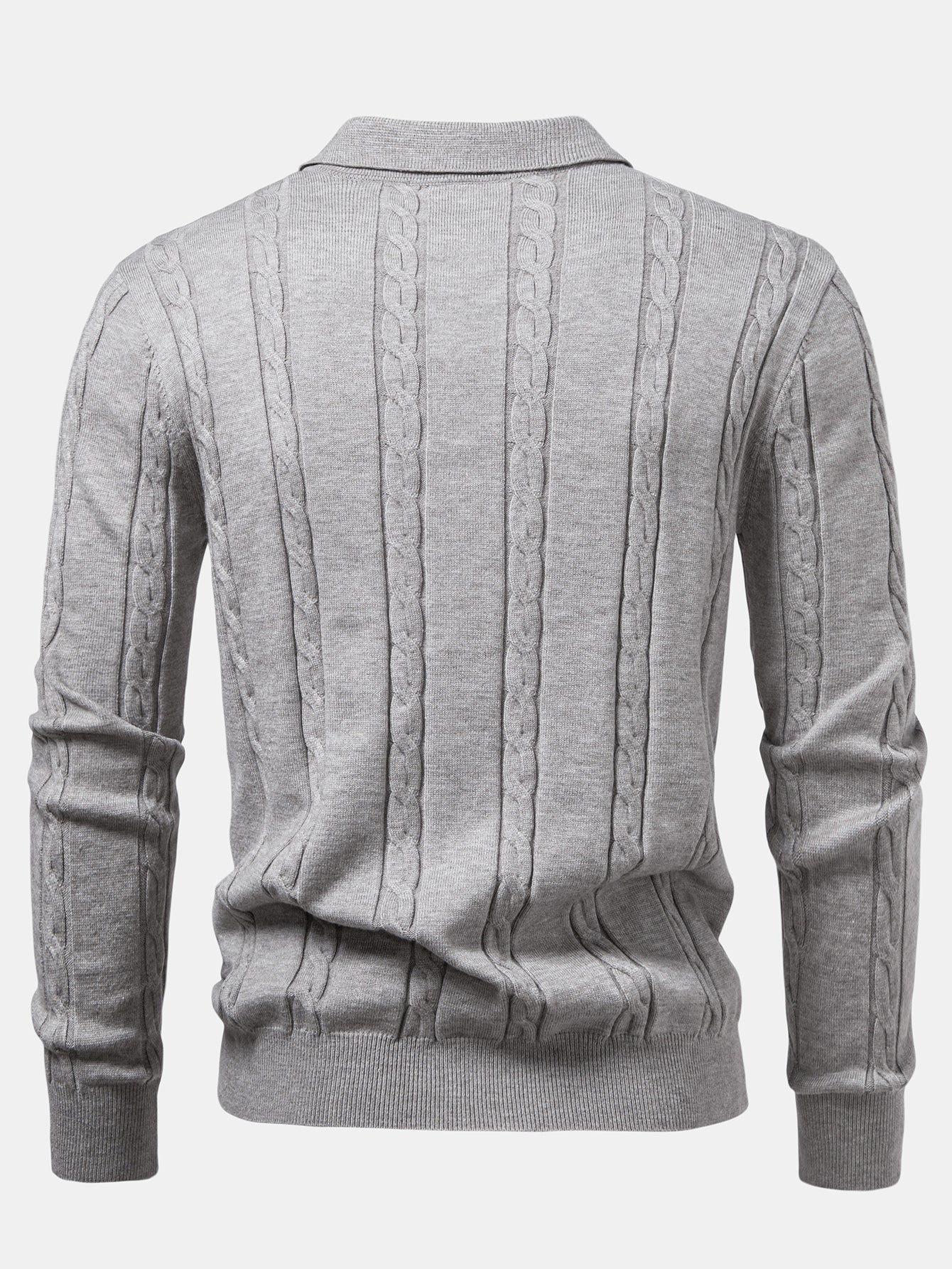 AikenĀ® | Long Sleeve Twist Knit Polo Shirt - Image 12