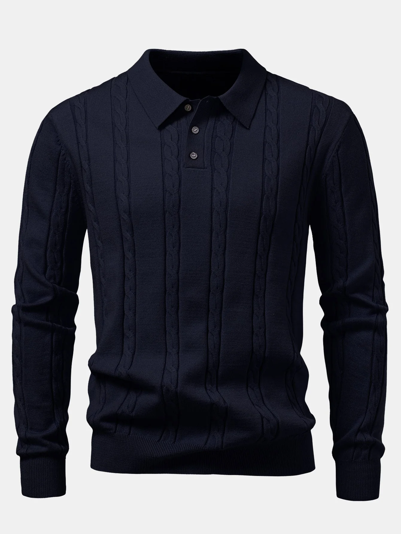 AikenĀ® | Long Sleeve Twist Knit Polo Shirt - Image 13