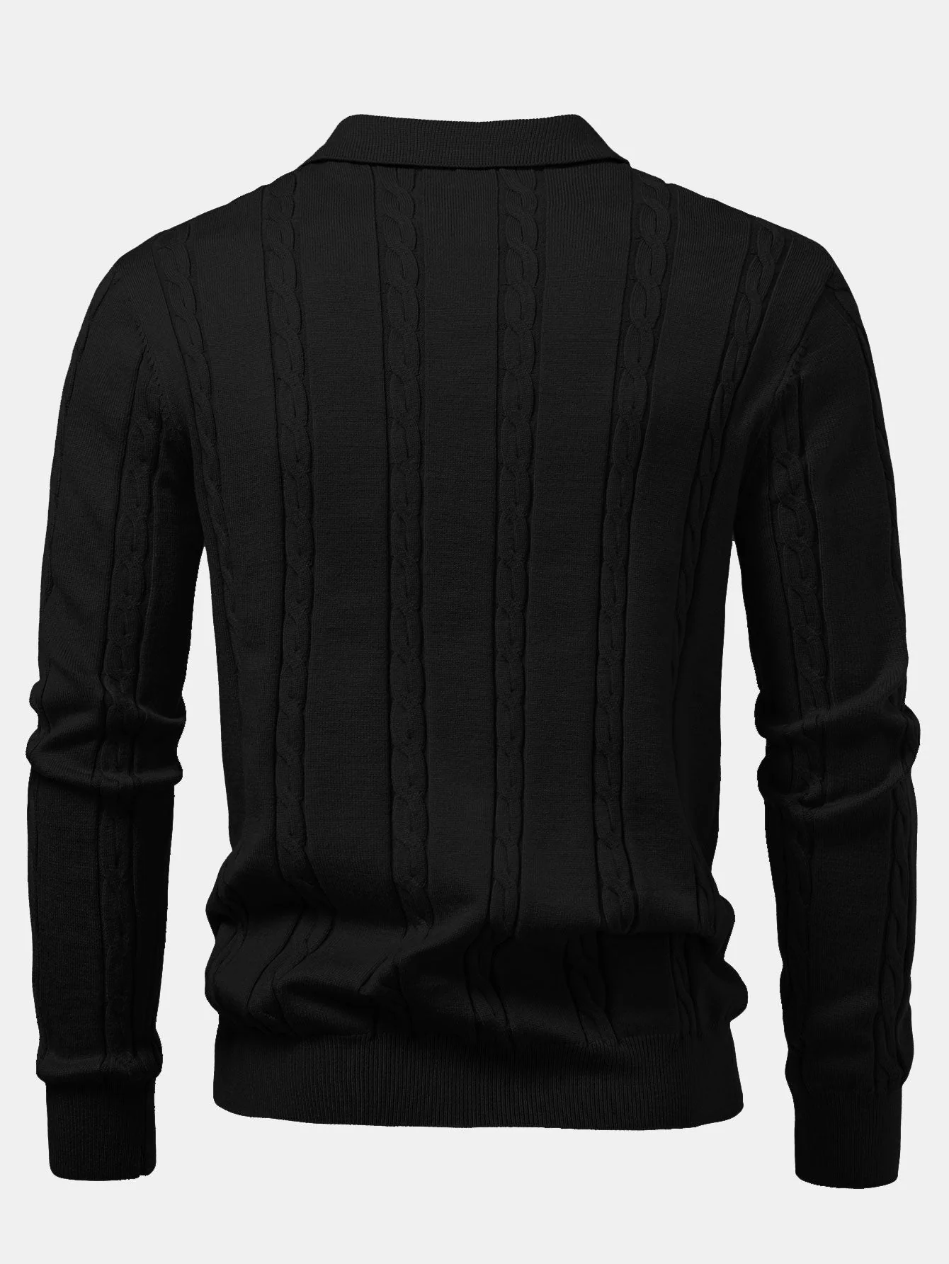 AikenĀ® | Long Sleeve Twist Knit Polo Shirt - Image 2