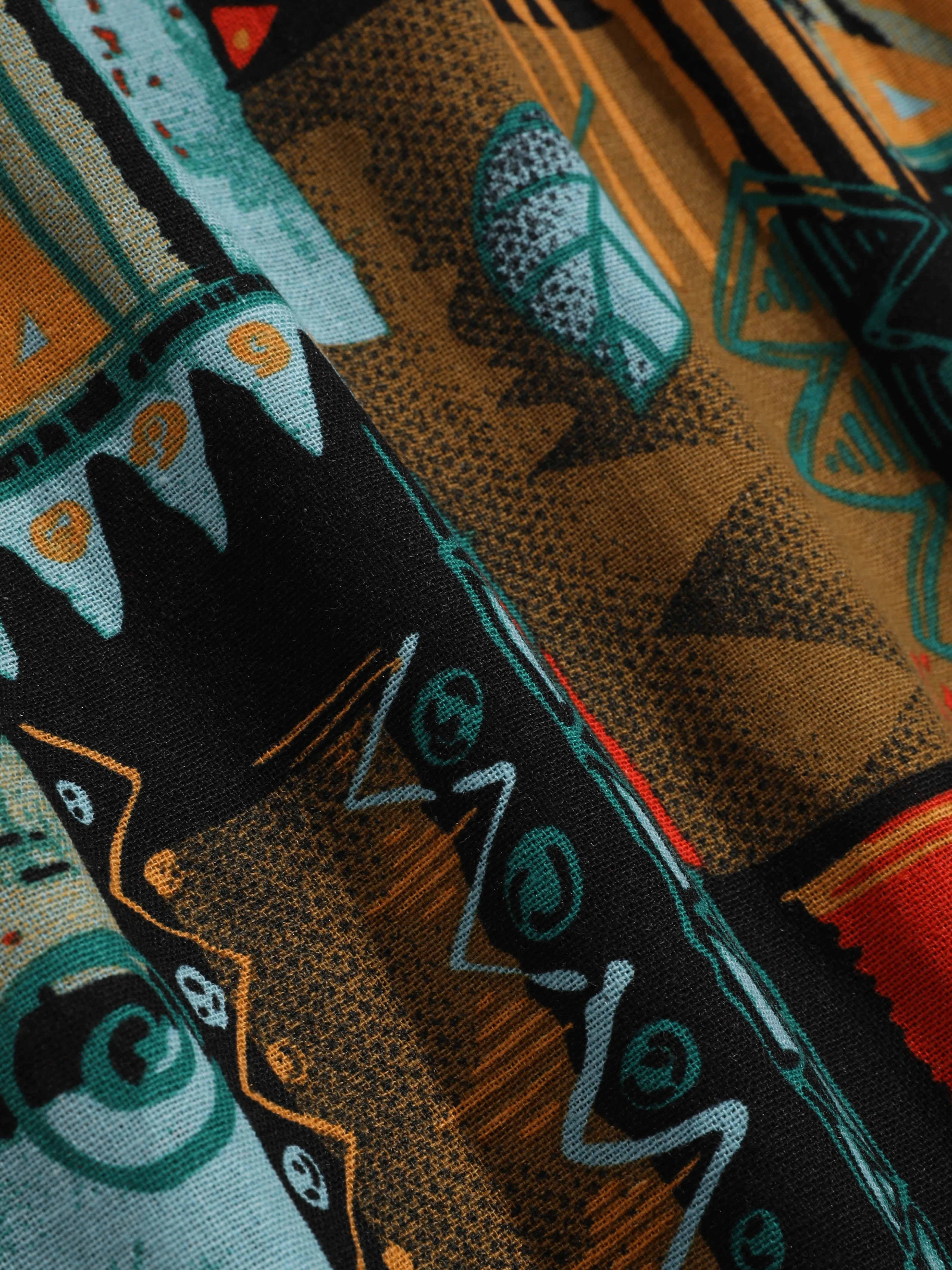 Ailbe® | Tribal Geometry Print Button Up Shirt - Image 5