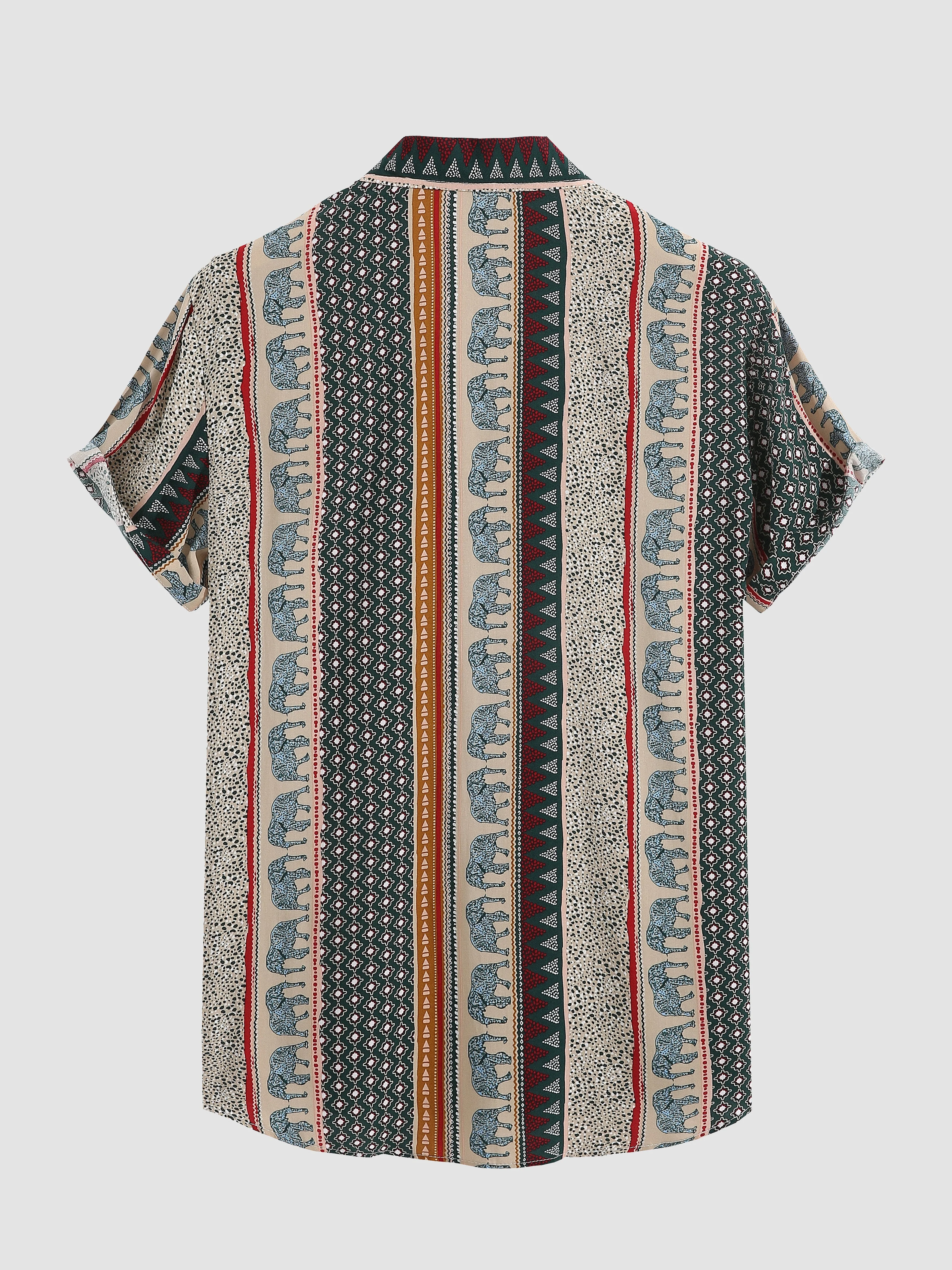 Ailill® | Elephant Geometric Print Shirt - Image 2