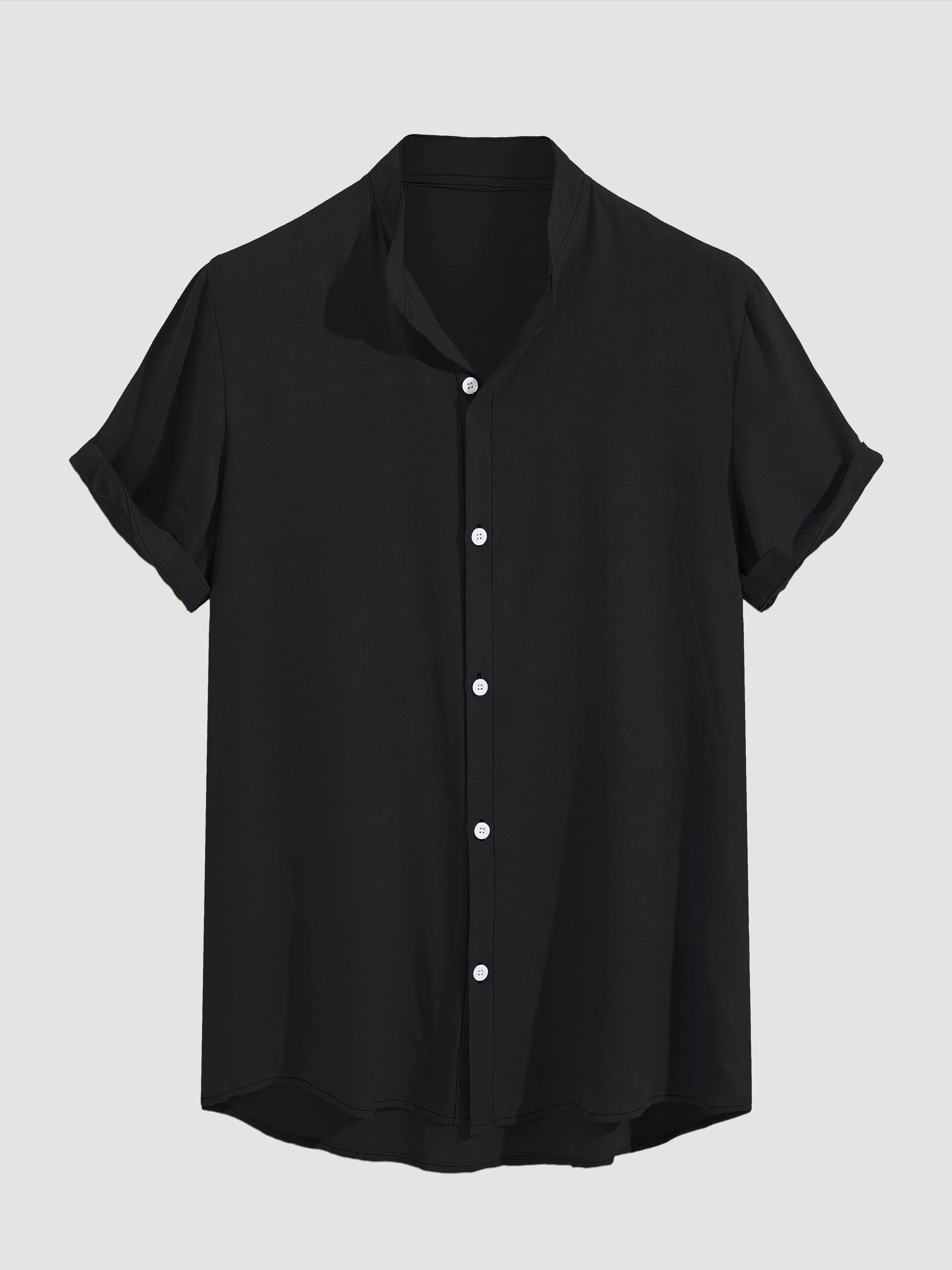 Aindreas® | Stand Collar Solid Shirts - Image 2