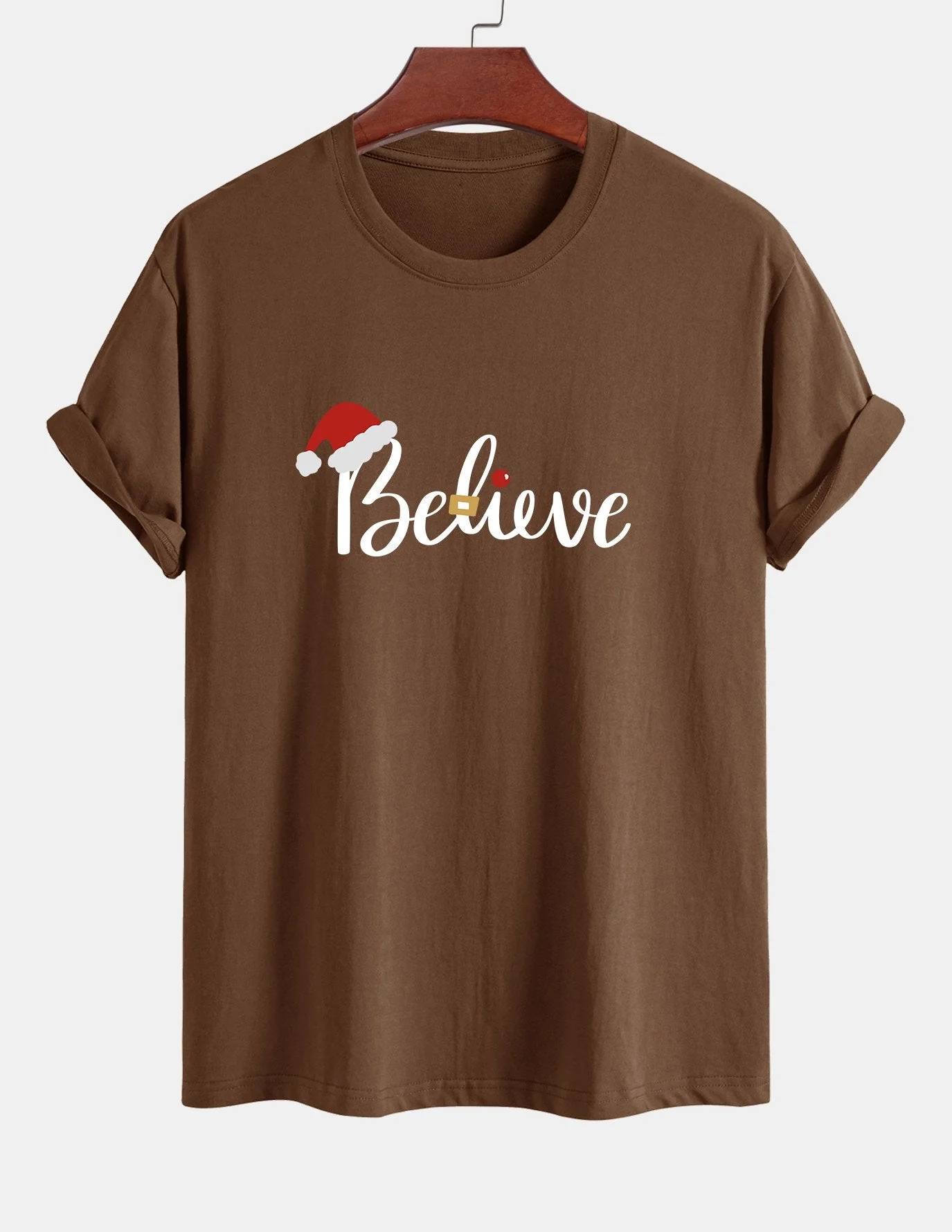Aitor® | Christmas Believe Print Cotton T-Shirt - Image 2