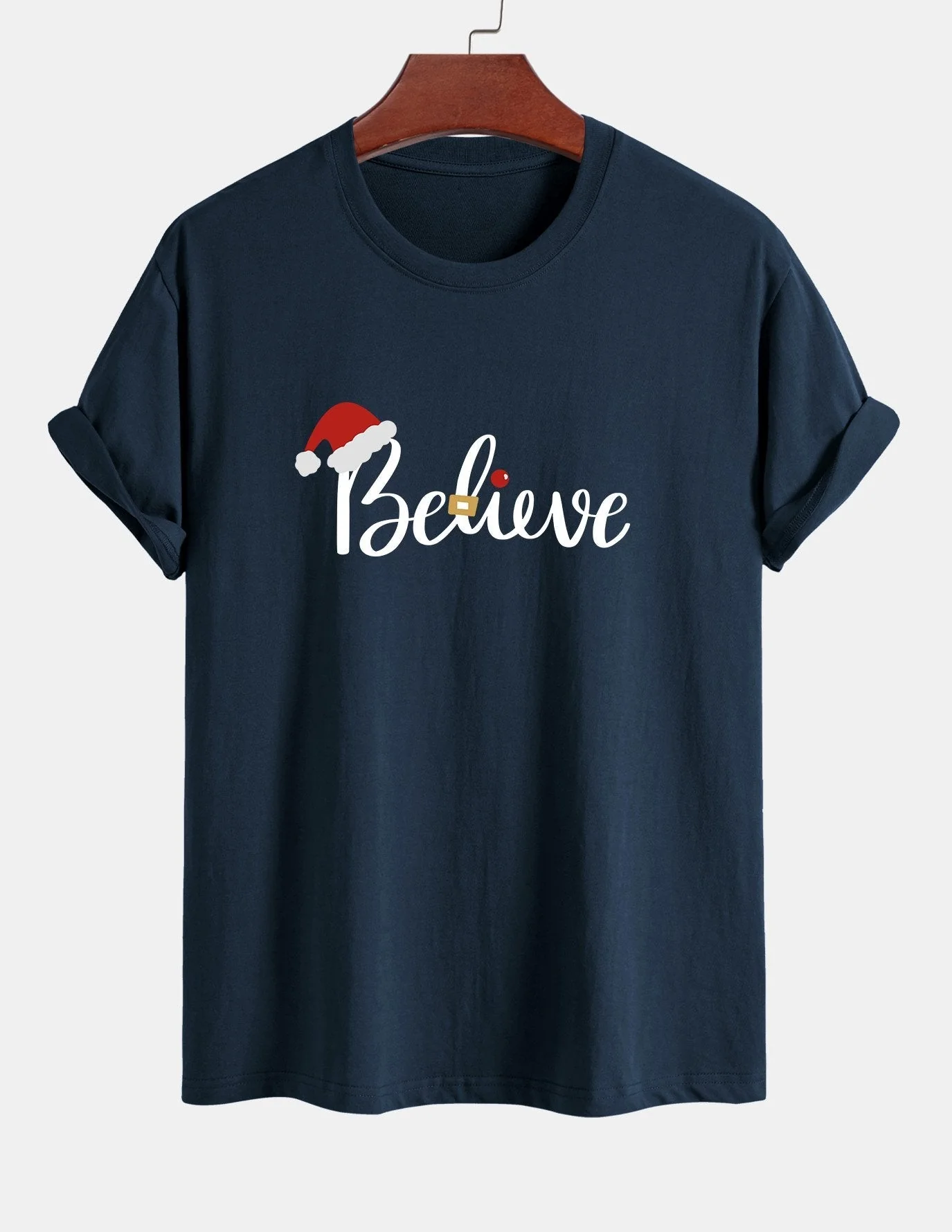 Aitor® | Christmas Believe Print Cotton T-Shirt - Image 3
