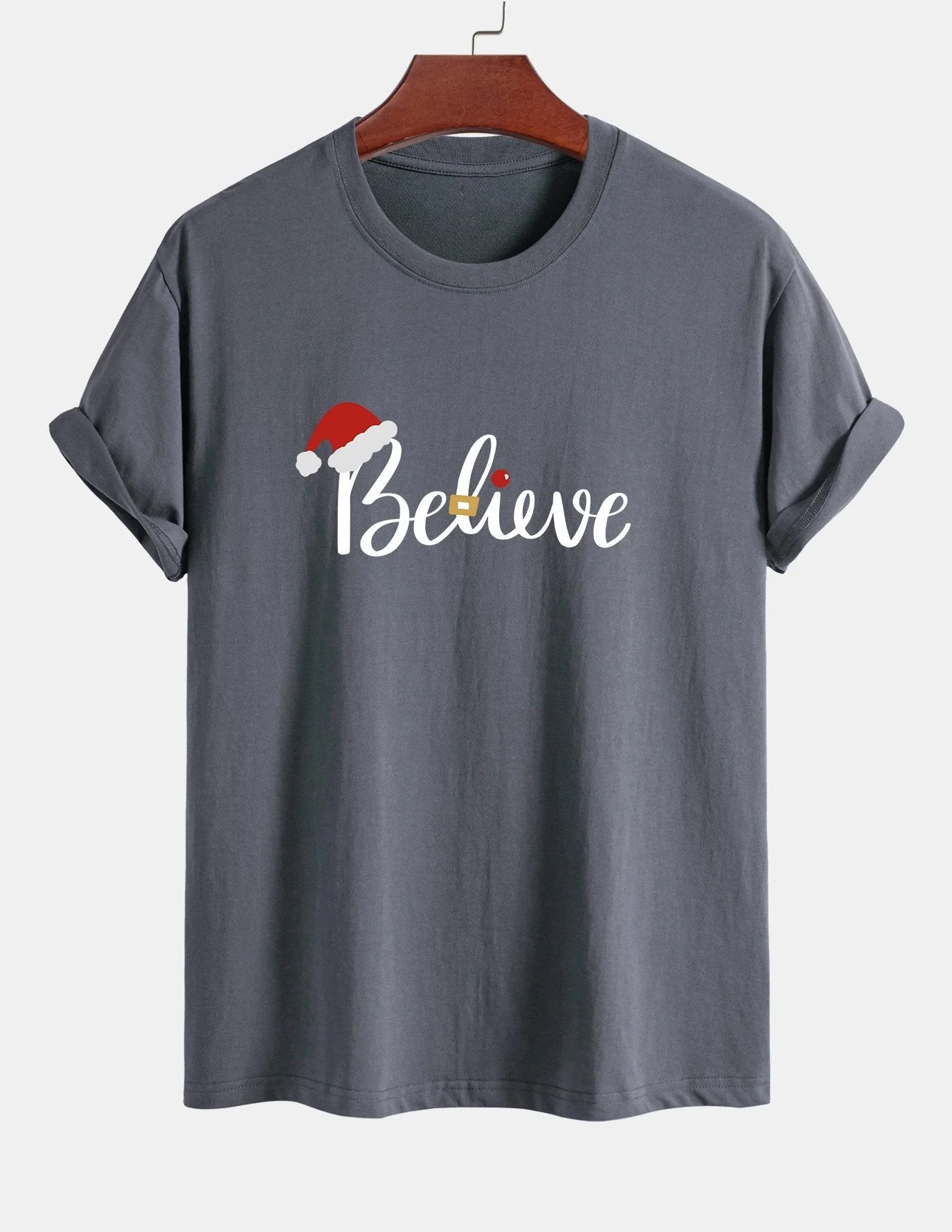 Aitor® | Christmas Believe Print Cotton T-Shirt - Image 5