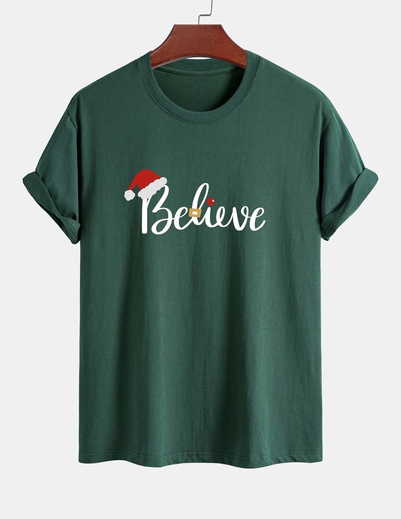 Aitor® | Christmas Believe Print Cotton T-Shirt - Image 6