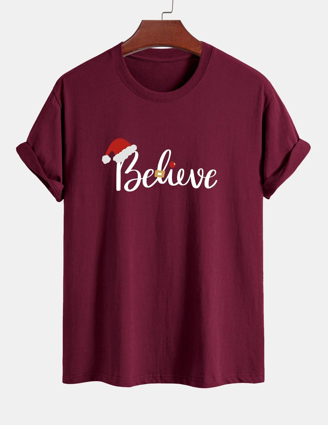 Aitor® | Christmas Believe Print Cotton T-Shirt - Image 7