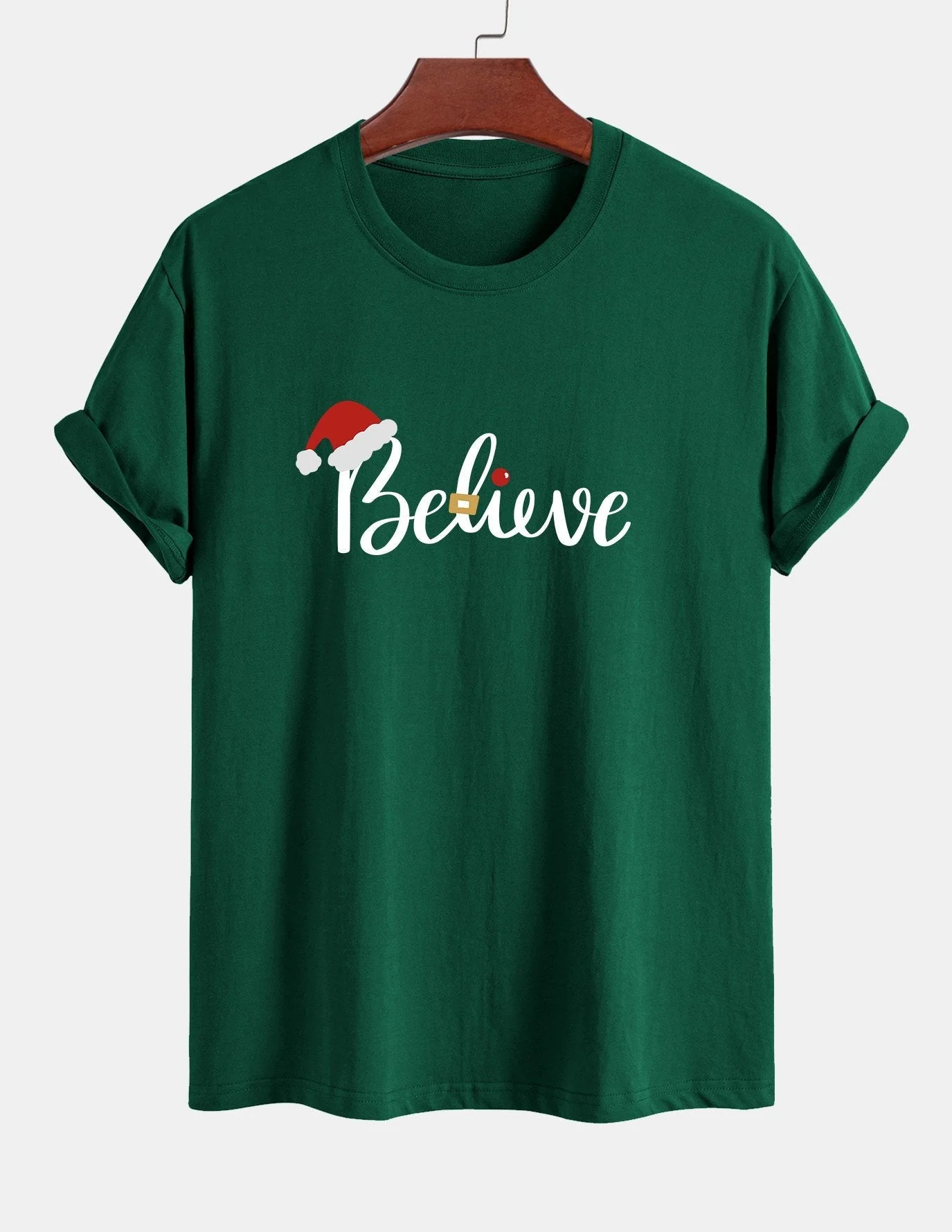 Aitor® | Christmas Believe Print Cotton T-Shirt - Image 8