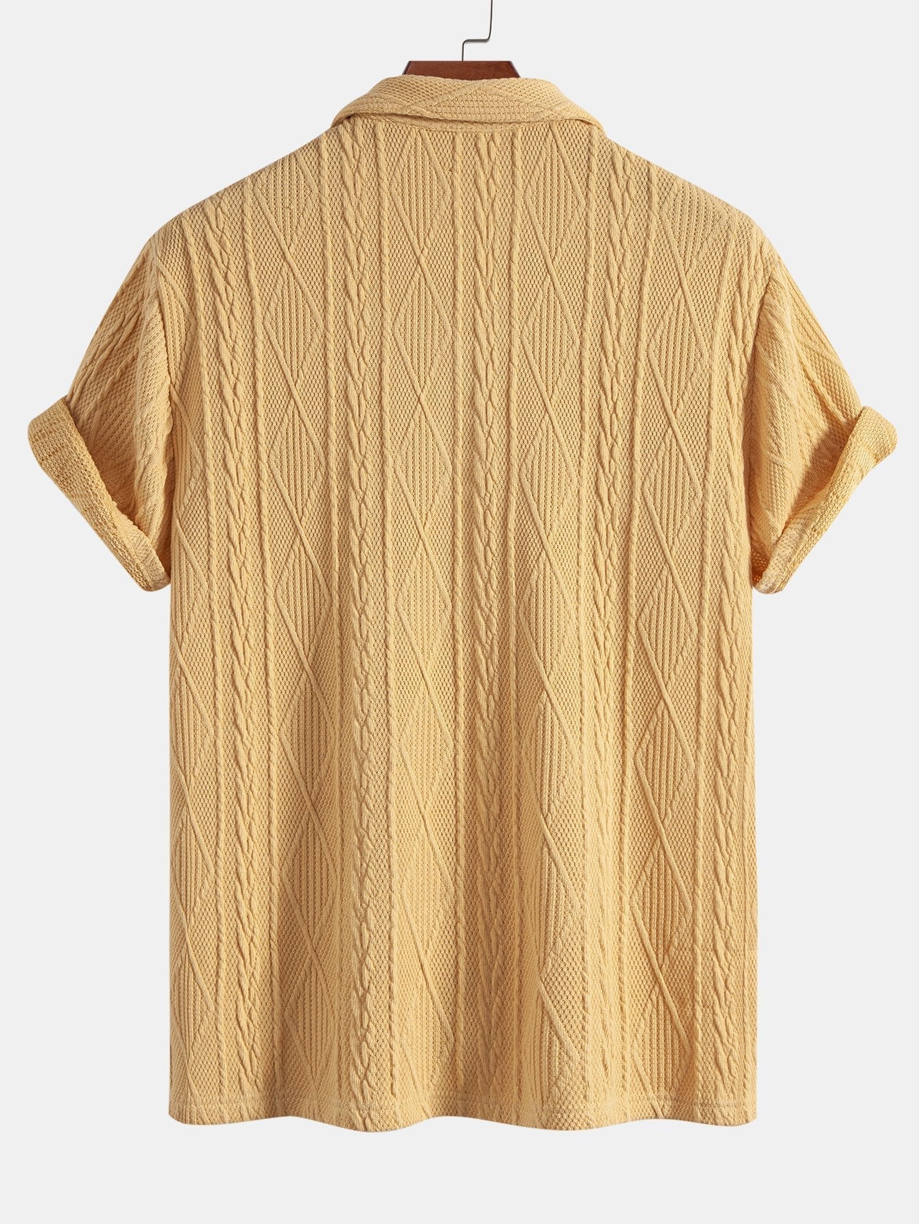 Akim® | Knitted Geometric Textured Cuban Shirt - Image 4