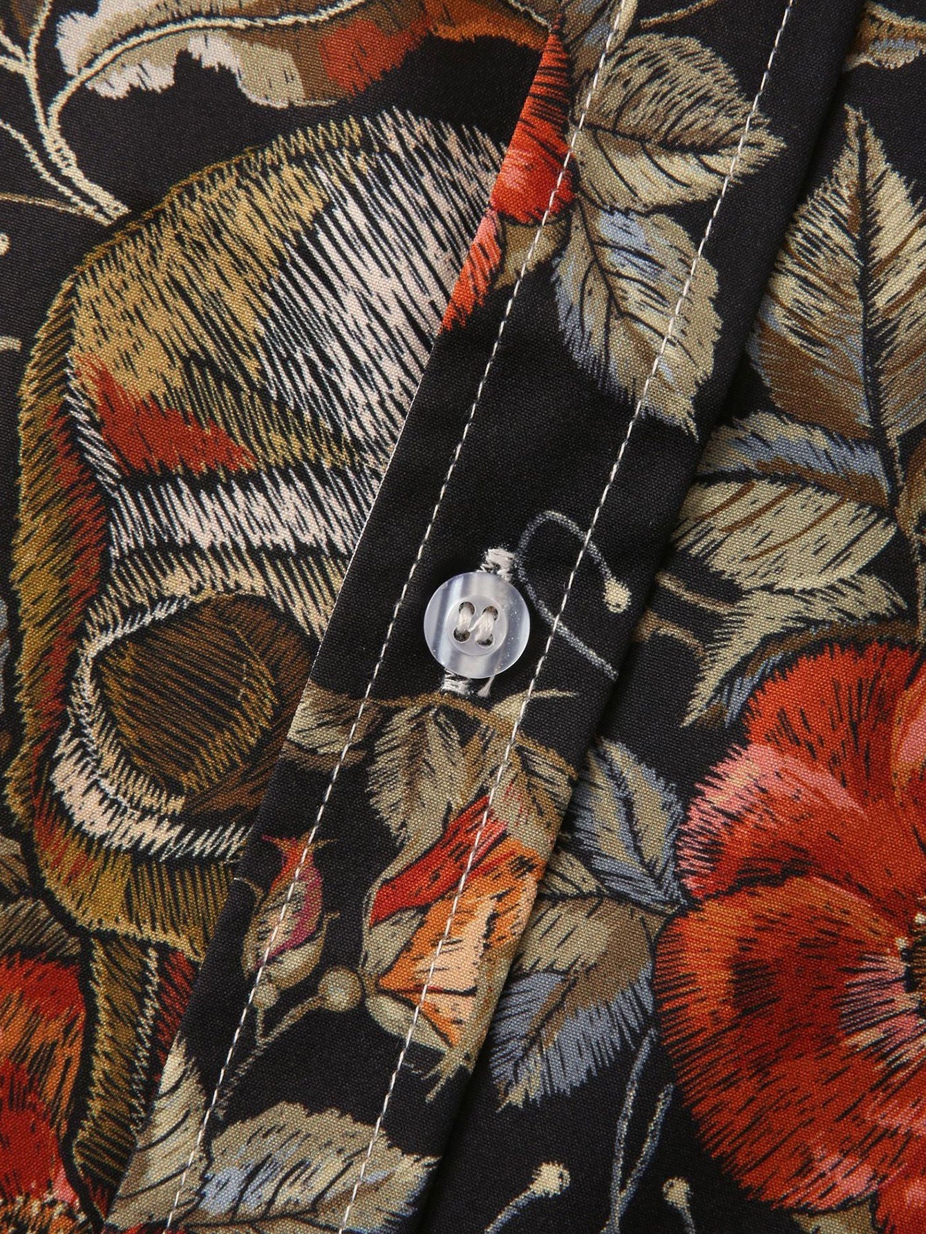 Alain® | Rose Skull Print Button Up Shirt - Image 8