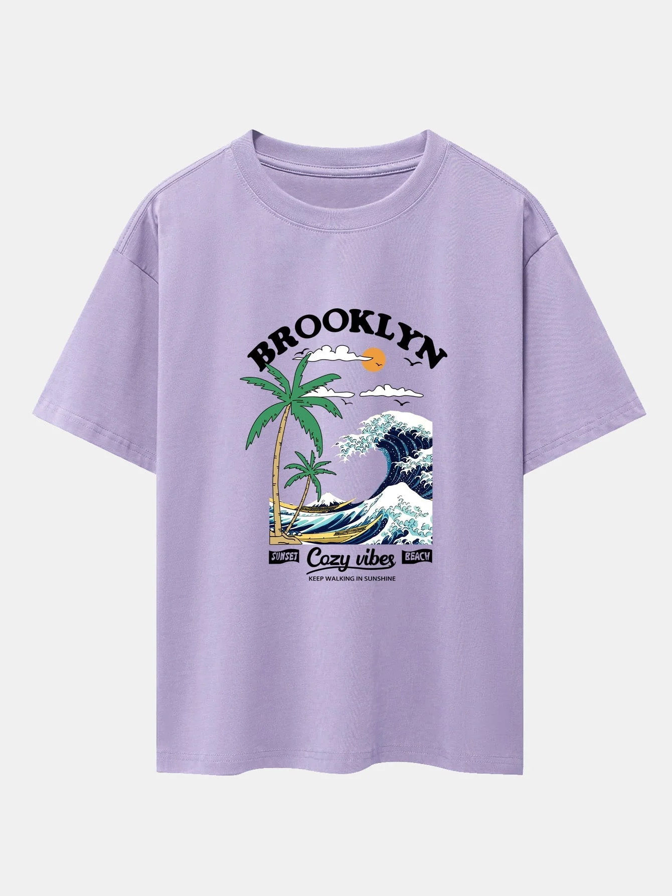 Alair® | Beach Waves Print Drop Shoulder Oversize T-Shirt - Image 15