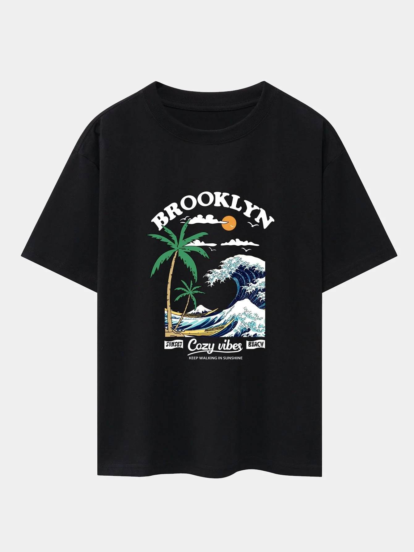 Alair® | Beach Waves Print Drop Shoulder Oversize T-Shirt - Image 2