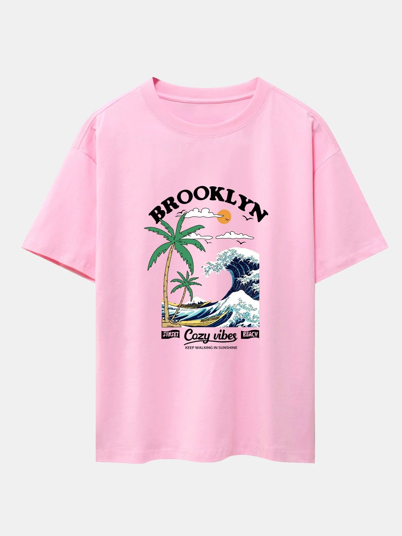 Alair® | Beach Waves Print Drop Shoulder Oversize T-Shirt - Image 5