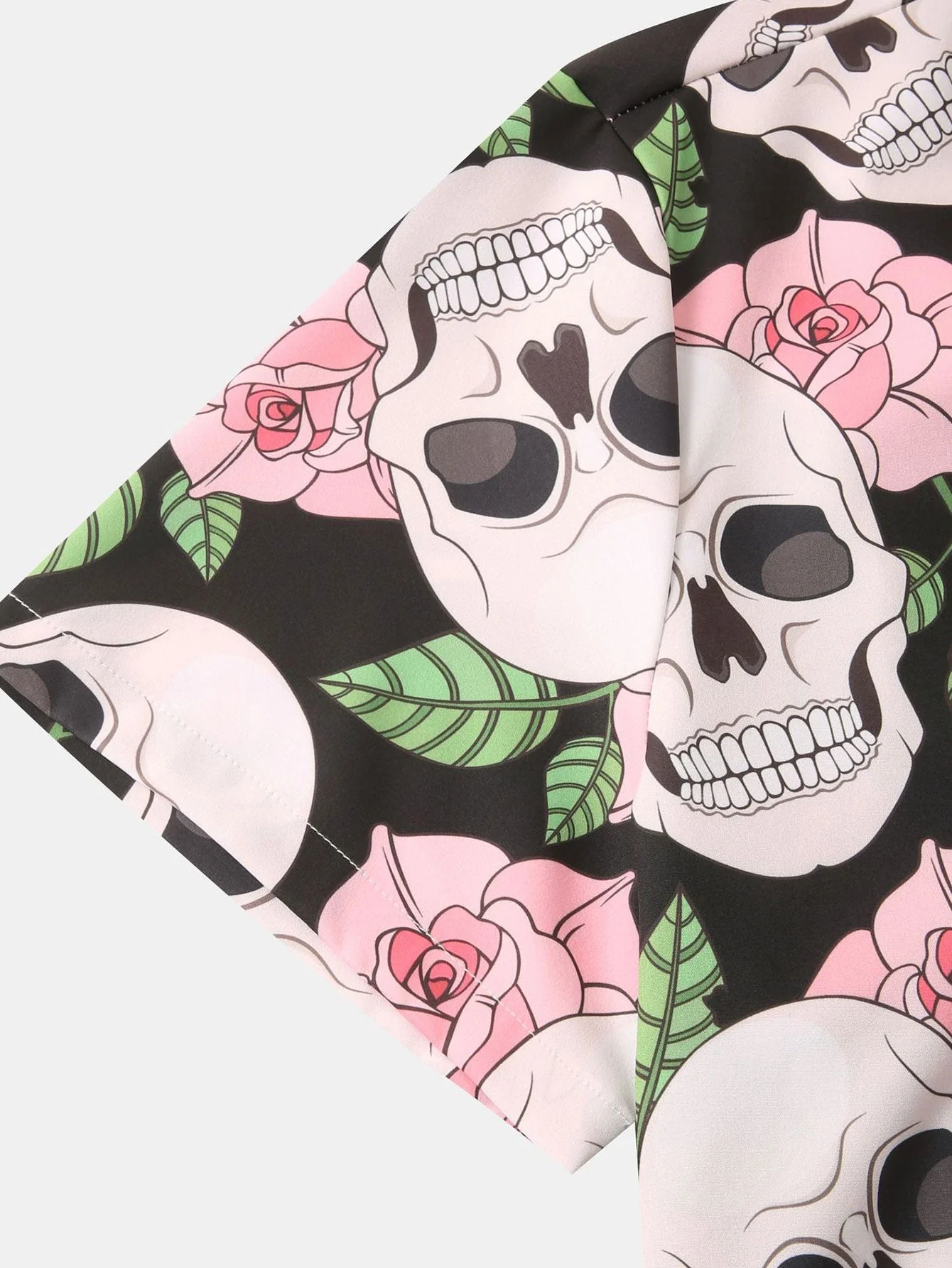 Alanis® | Skull Rose Print Button Up Shirt - Image 5