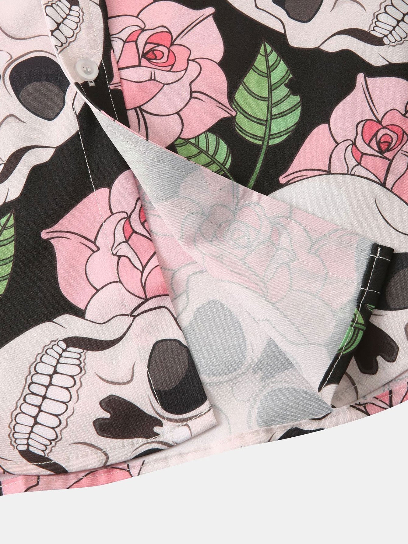Alanis® | Skull Rose Print Button Up Shirt - Image 6