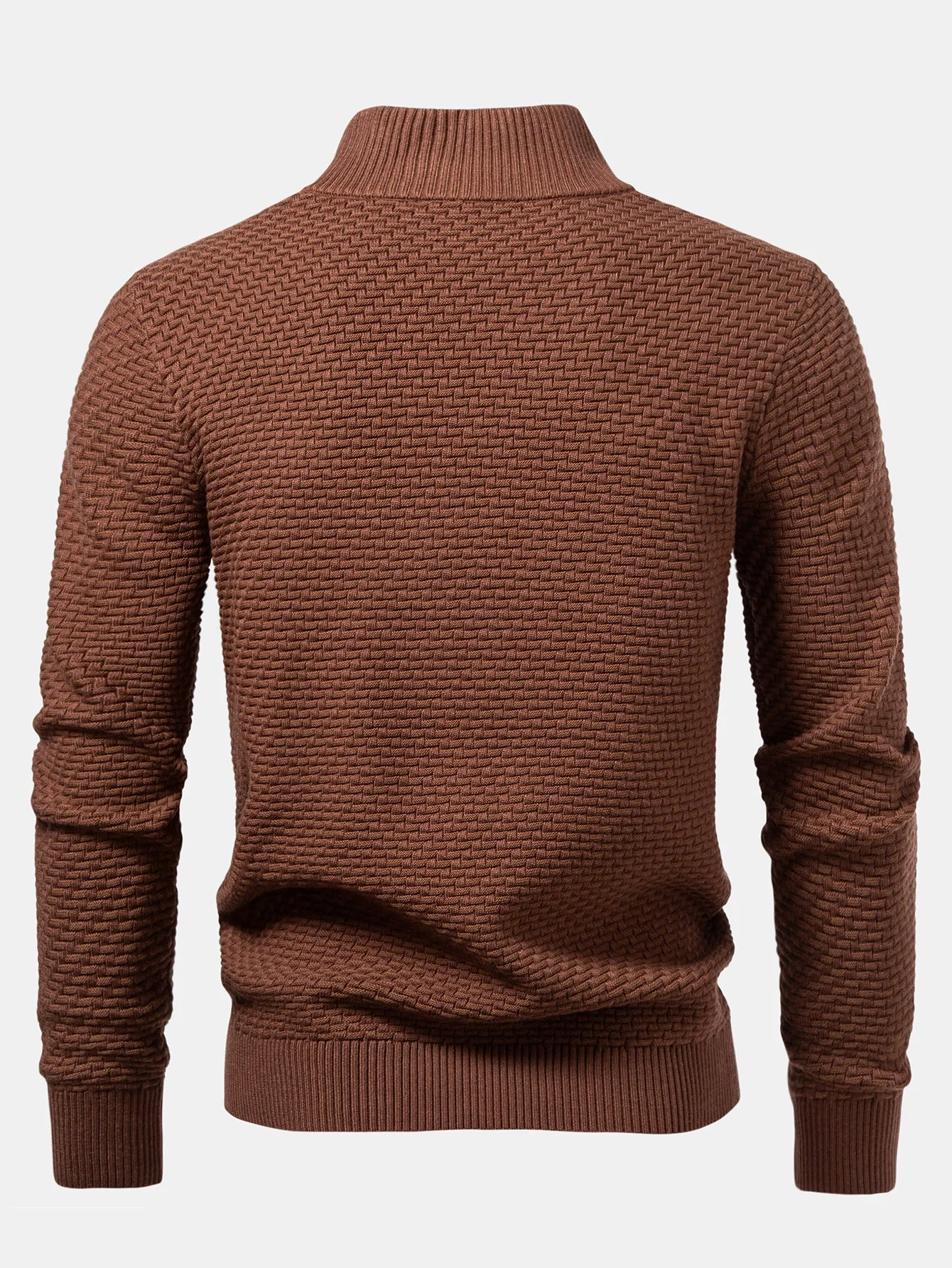 Alarico® | Wave Jacquard Quarter Zip Sweater - Image 4
