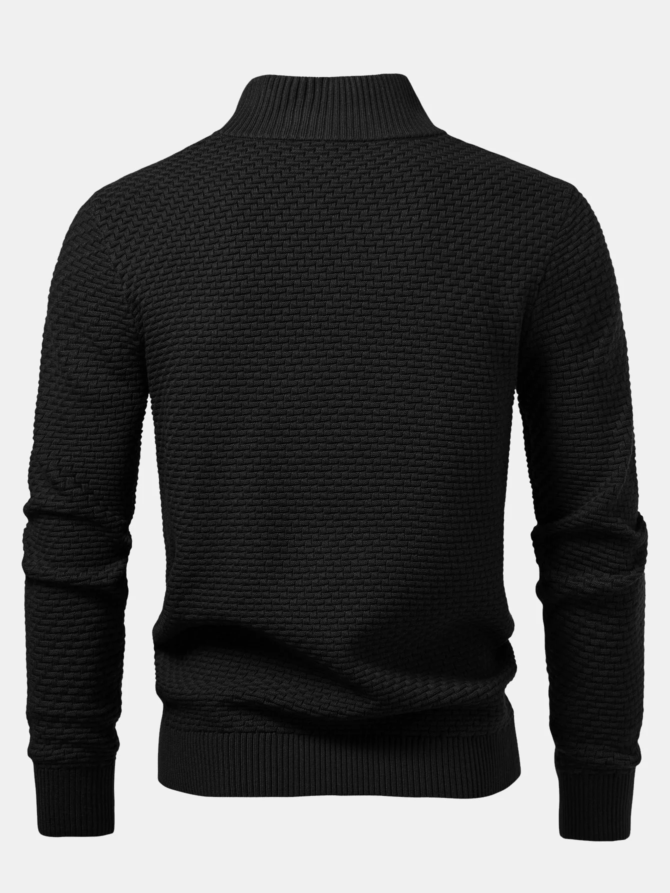 Alarico® | Wave Jacquard Quarter Zip Sweater - Image 6