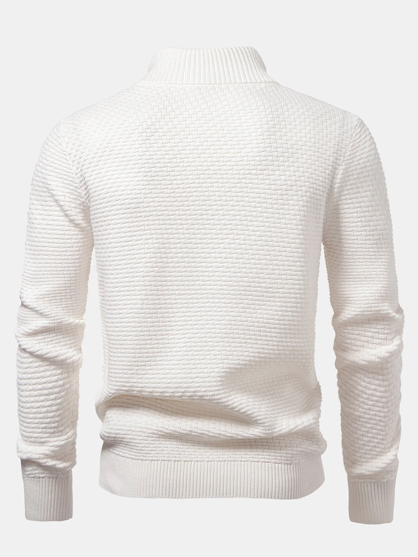 Alarico® | Wave Jacquard Quarter Zip Sweater - Image 8