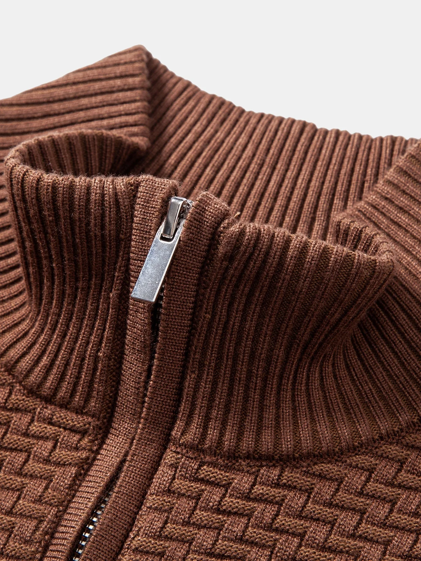 Alarico® | Wave Jacquard Quarter Zip Sweater - Image 9