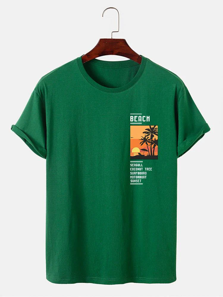 Alban® | Beach Scenery Slogan Print T-Shirt - Image 10