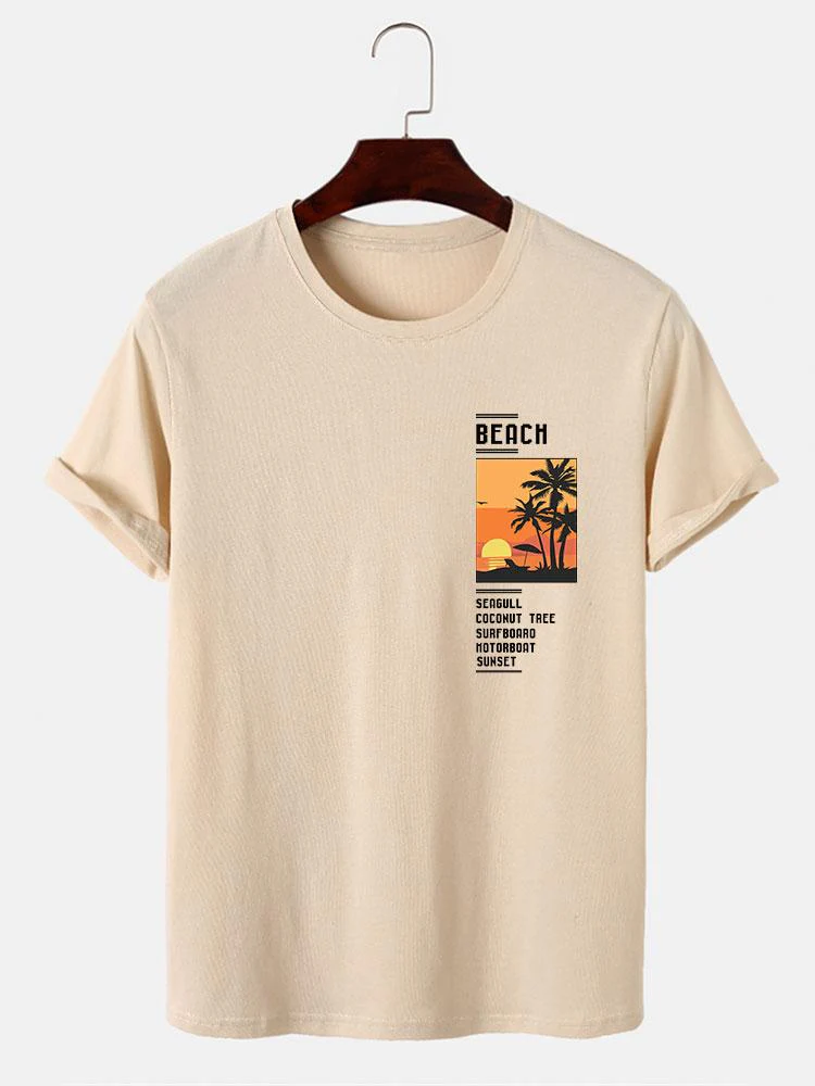 Alban® | Beach Scenery Slogan Print T-Shirt - Image 2