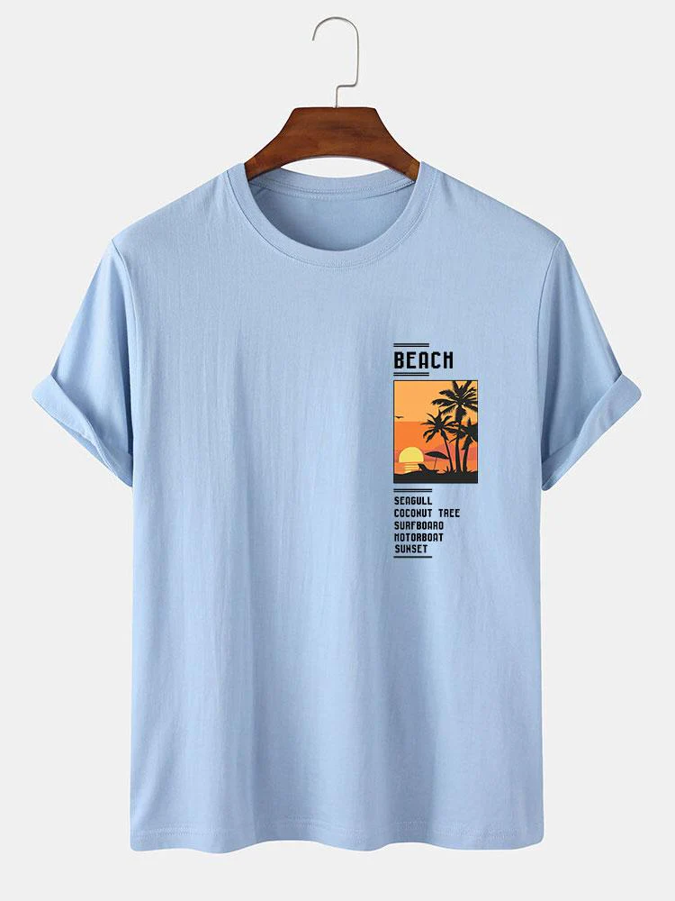Alban® | Beach Scenery Slogan Print T-Shirt - Image 4