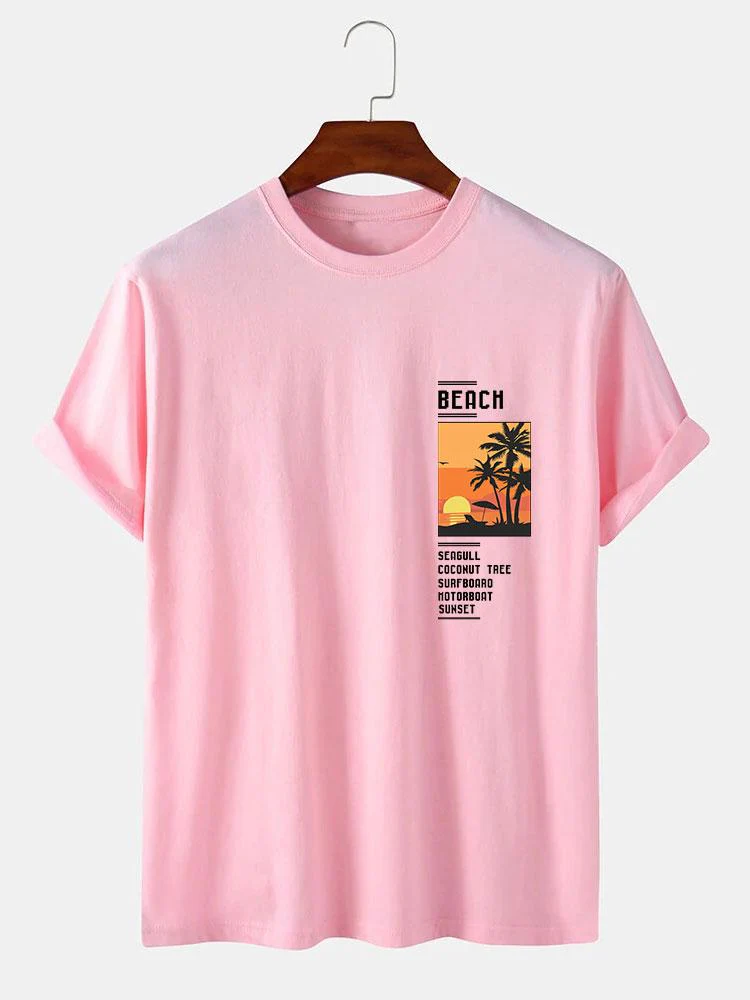 Alban® | Beach Scenery Slogan Print T-Shirt - Image 5