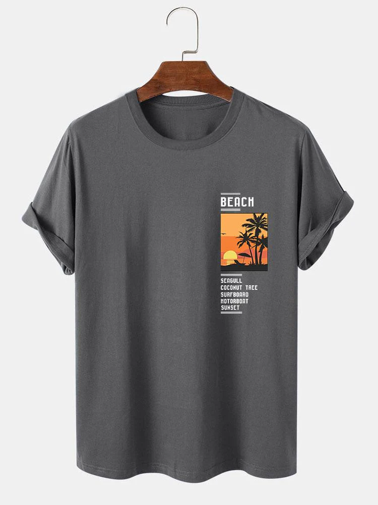 Alban® | Beach Scenery Slogan Print T-Shirt - Image 6