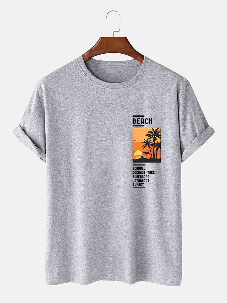 Alban® | Beach Scenery Slogan Print T-Shirt - Image 7