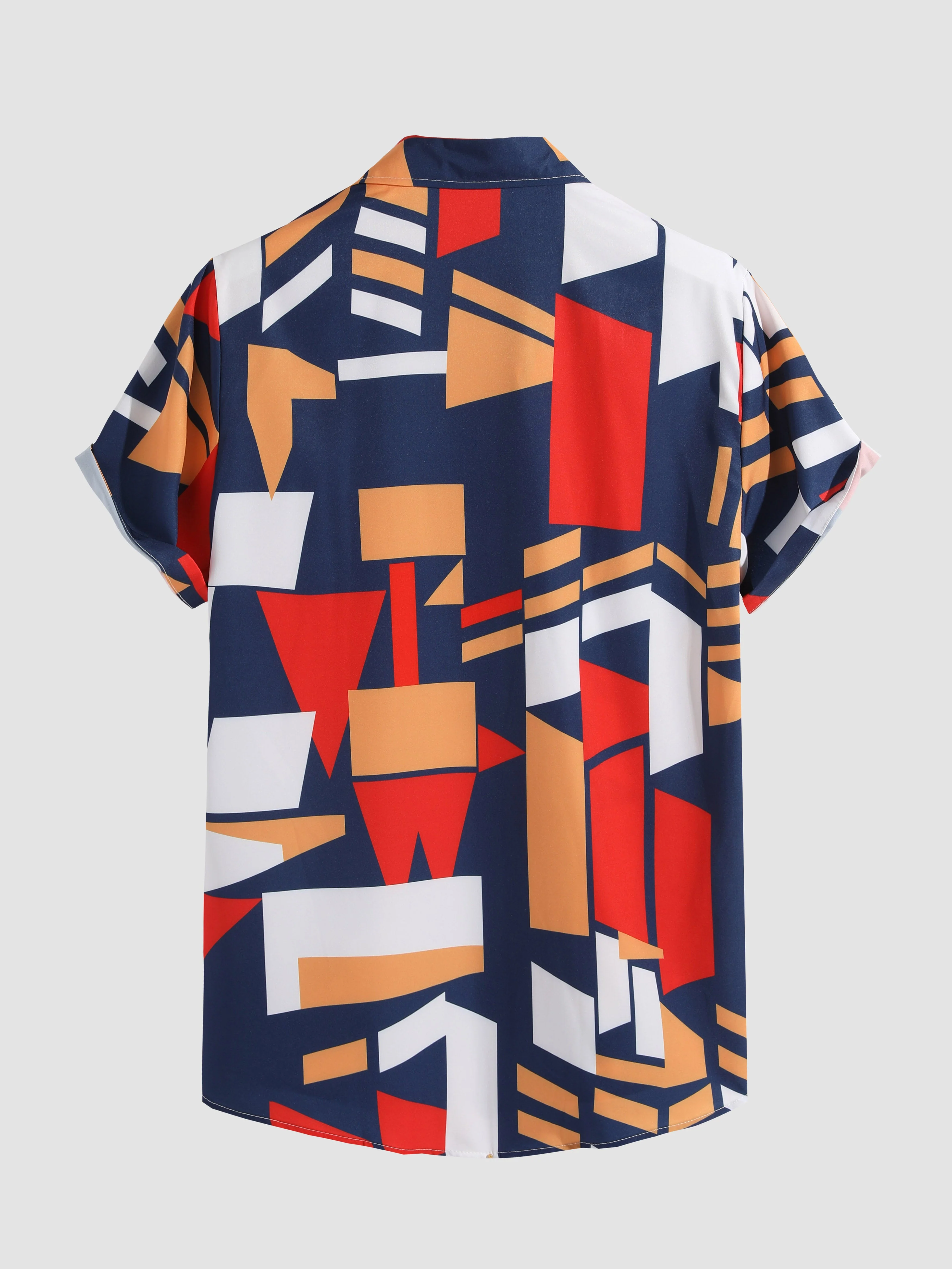 Albano® | Geometry Print Button Up Shirt - Image 2