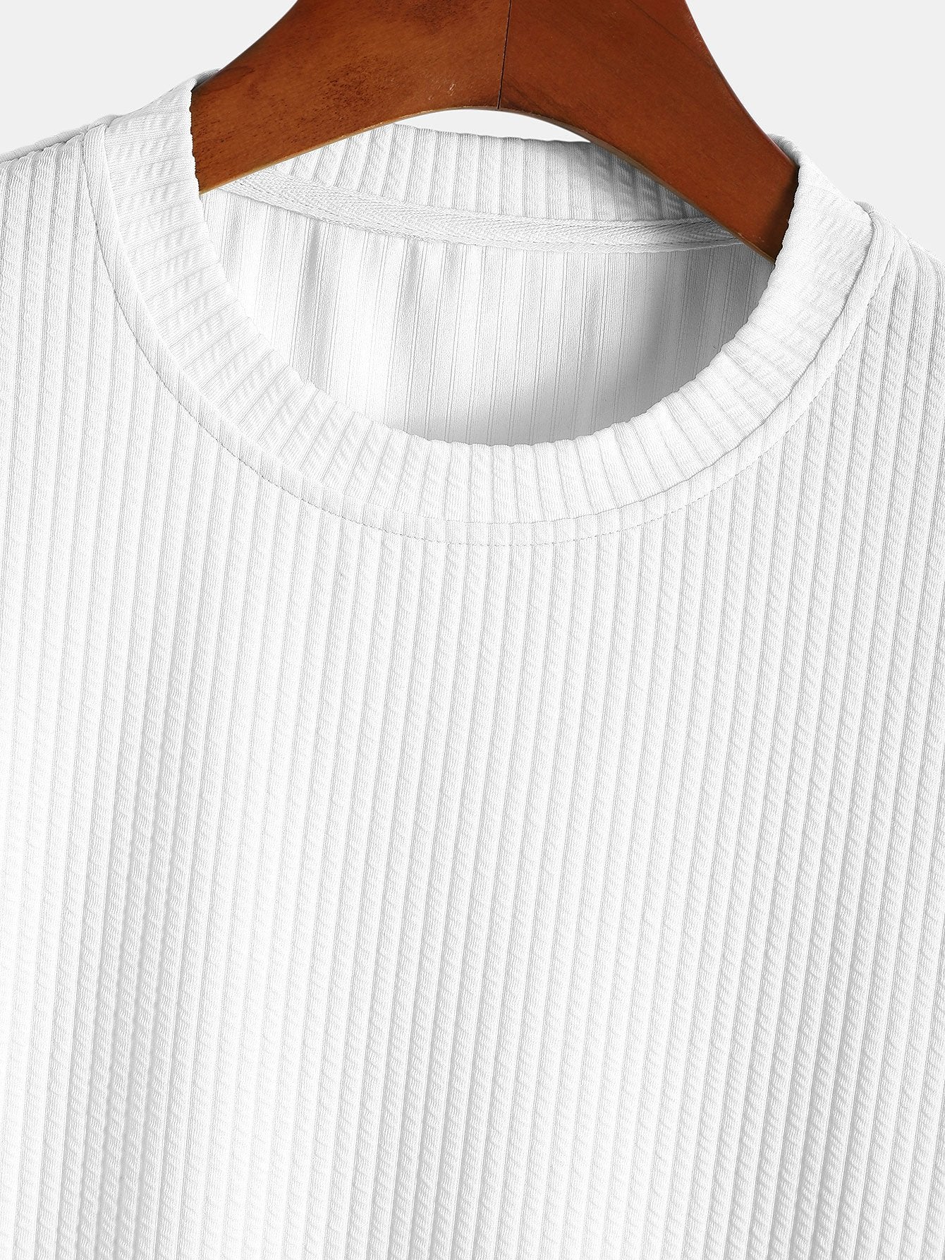 Albano® | Muscle Fit Ribbed Arc Hem T-Shirt - Image 9