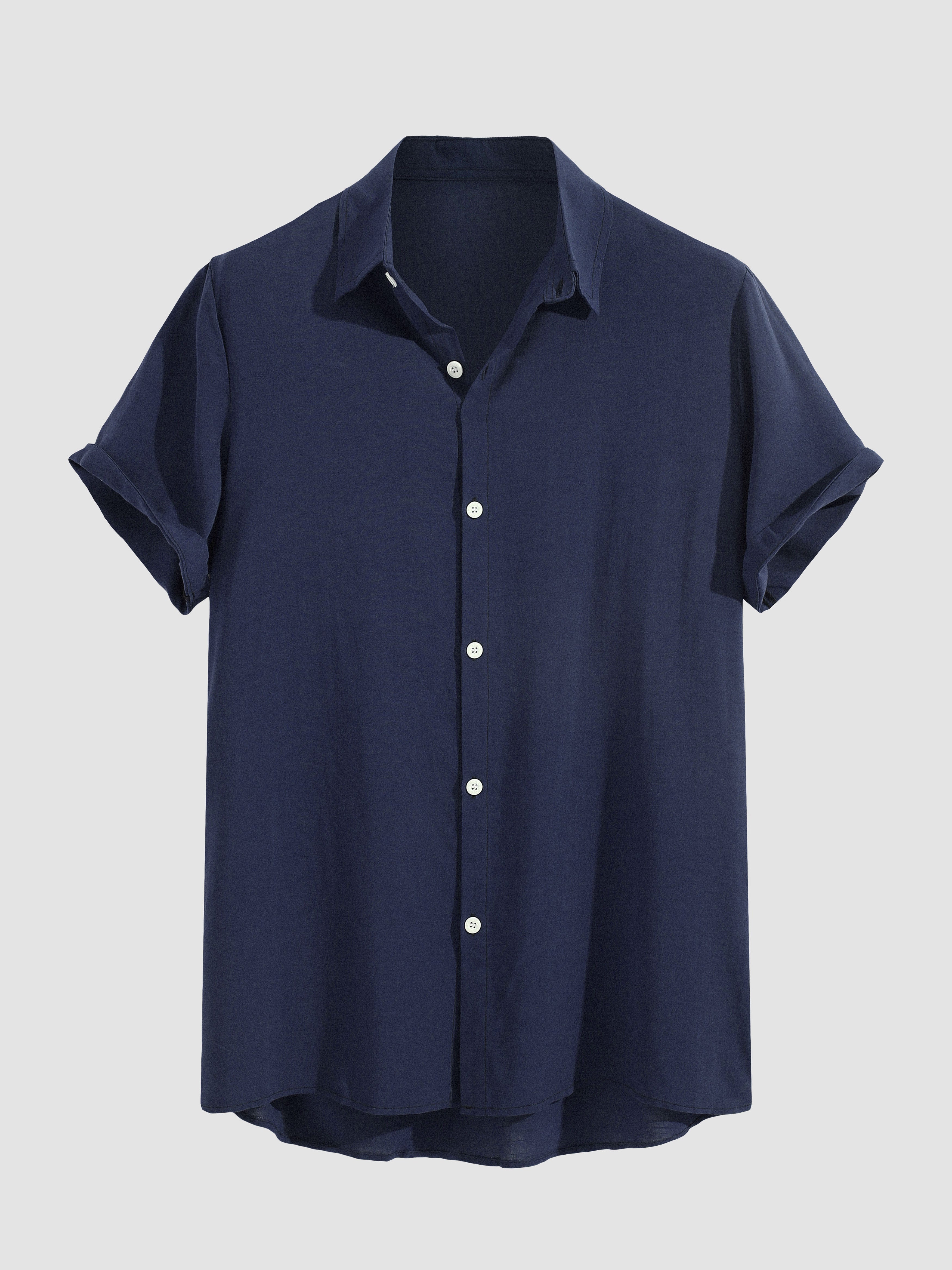 Albern® | Solid Cotton Lapel Shirts - Image 2