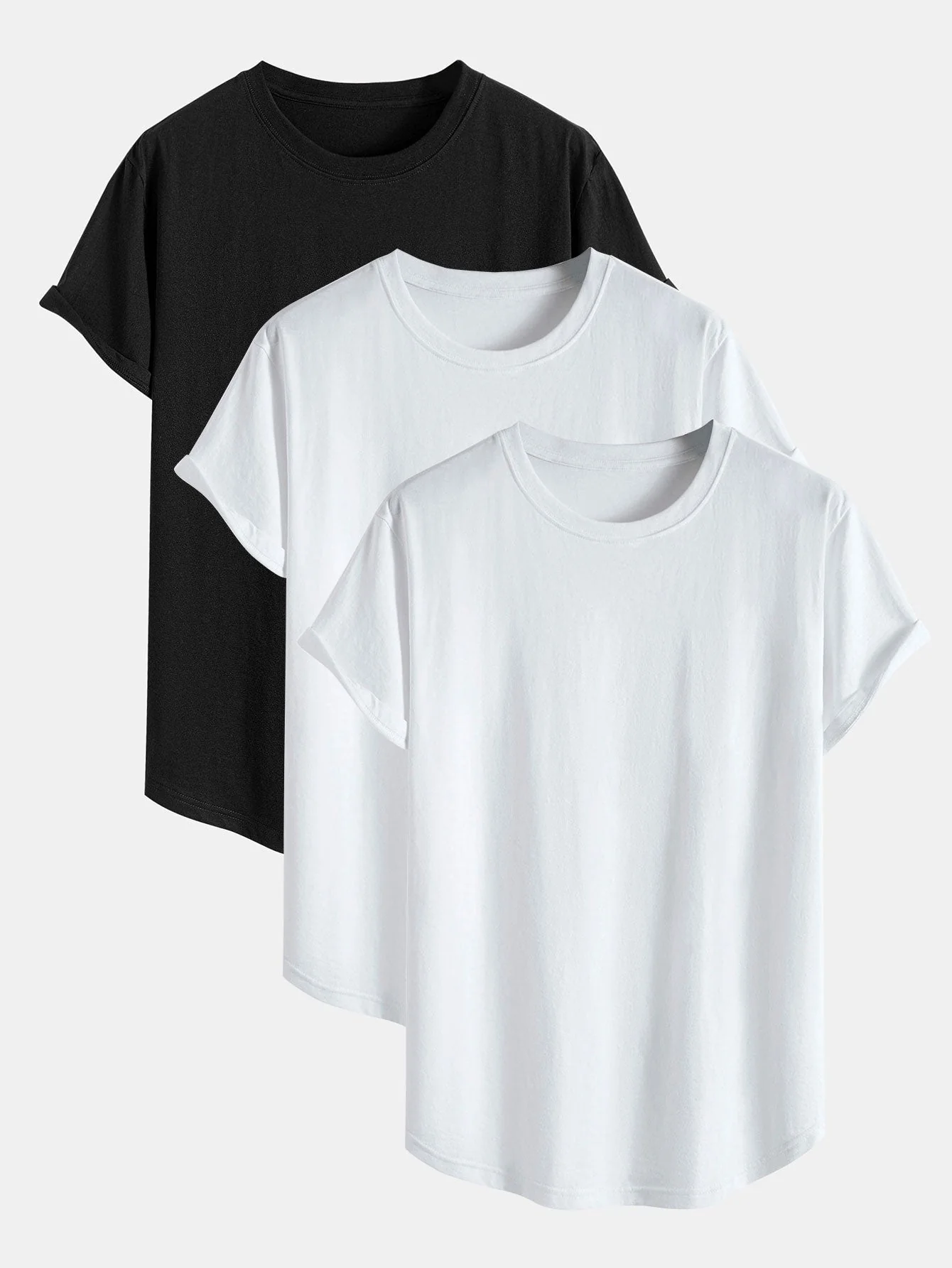 Albert® | 3 Pieces Basic Cotton Arc Hem T-Shirts - Image 6