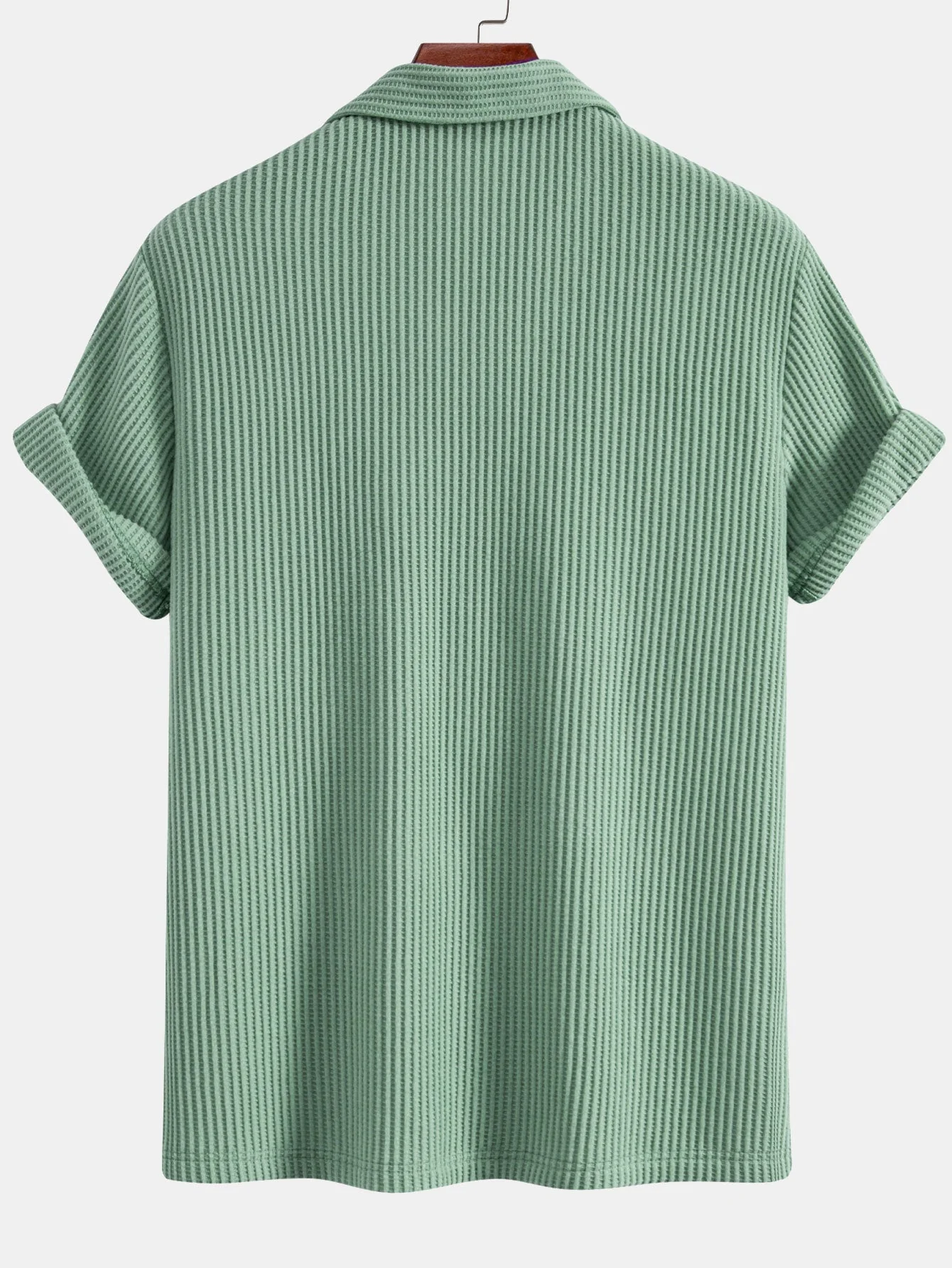 Albert® | Waffle Button Up Shirt & Linen Cotton Blend Drawstring Shorts - Image 9