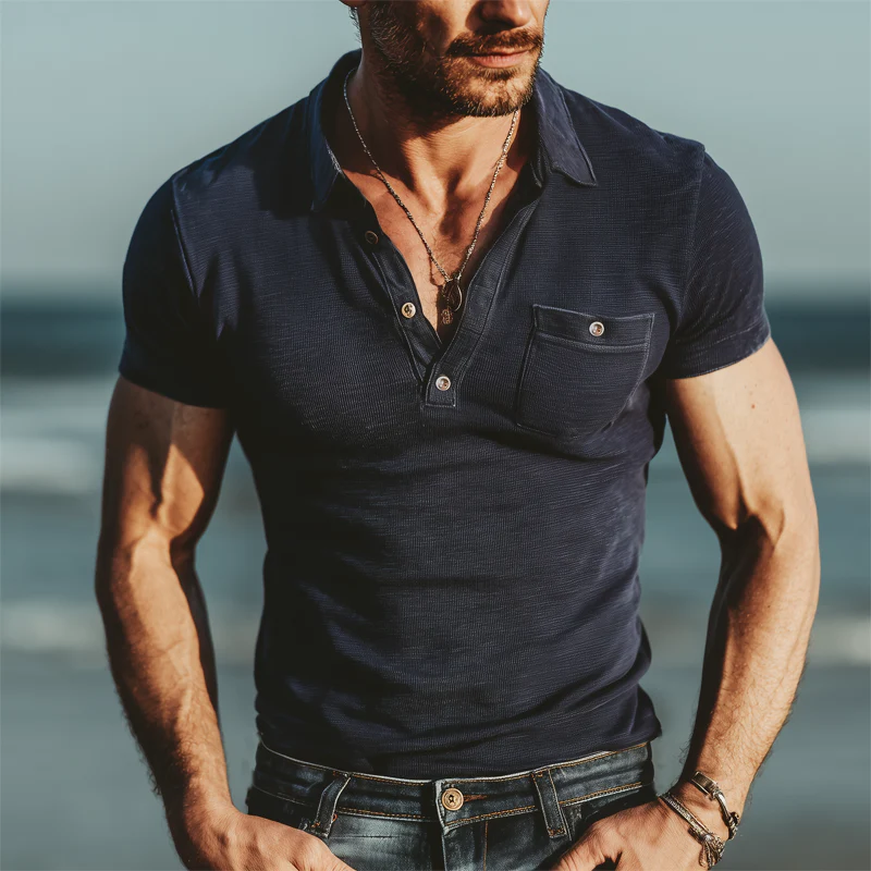 Albert | Men'S Business Knitted Slim Fit Polo Neck Short Sleeve T-Shirt - Image 2