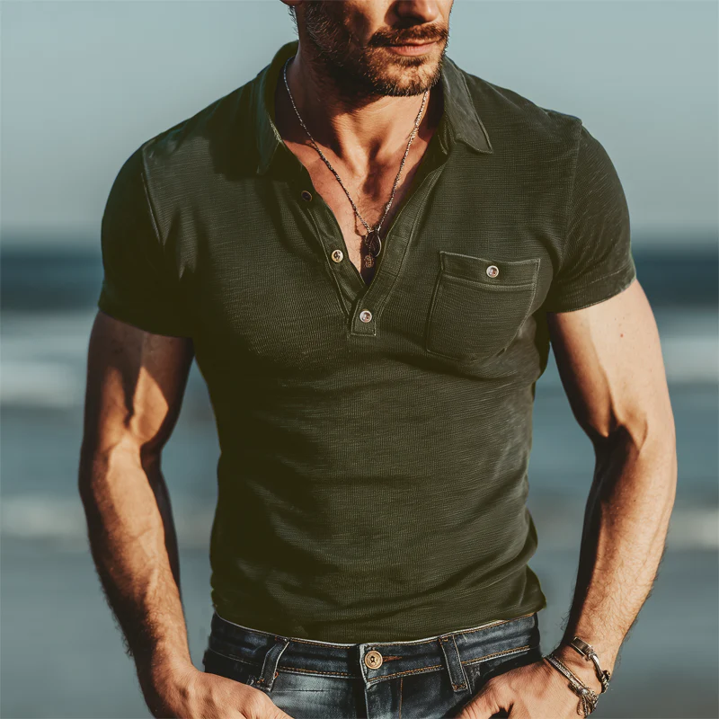 Albert | Men'S Business Knitted Slim Fit Polo Neck Short Sleeve T-Shirt - Image 3