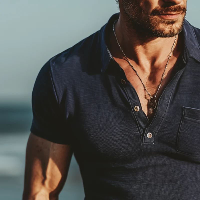 Albert | Men'S Business Knitted Slim Fit Polo Neck Short Sleeve T-Shirt - Image 5