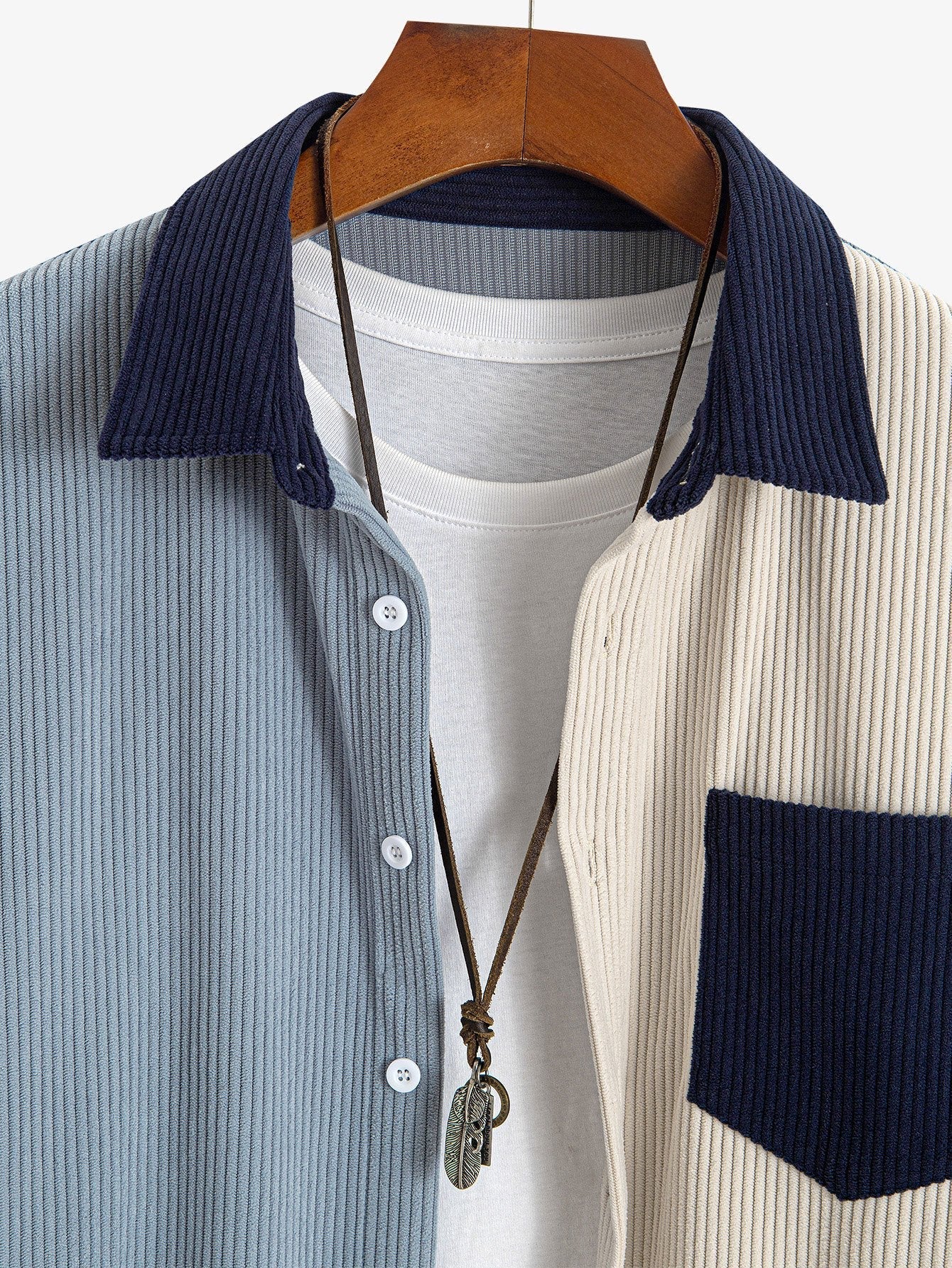 Albertino® | Corduroy Patchwork Shirt - Image 3