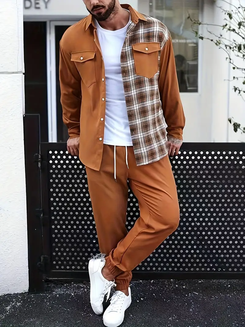 Alberto® | Casual Set Of Checked Shirt And Trousers With Buttons - Image 3