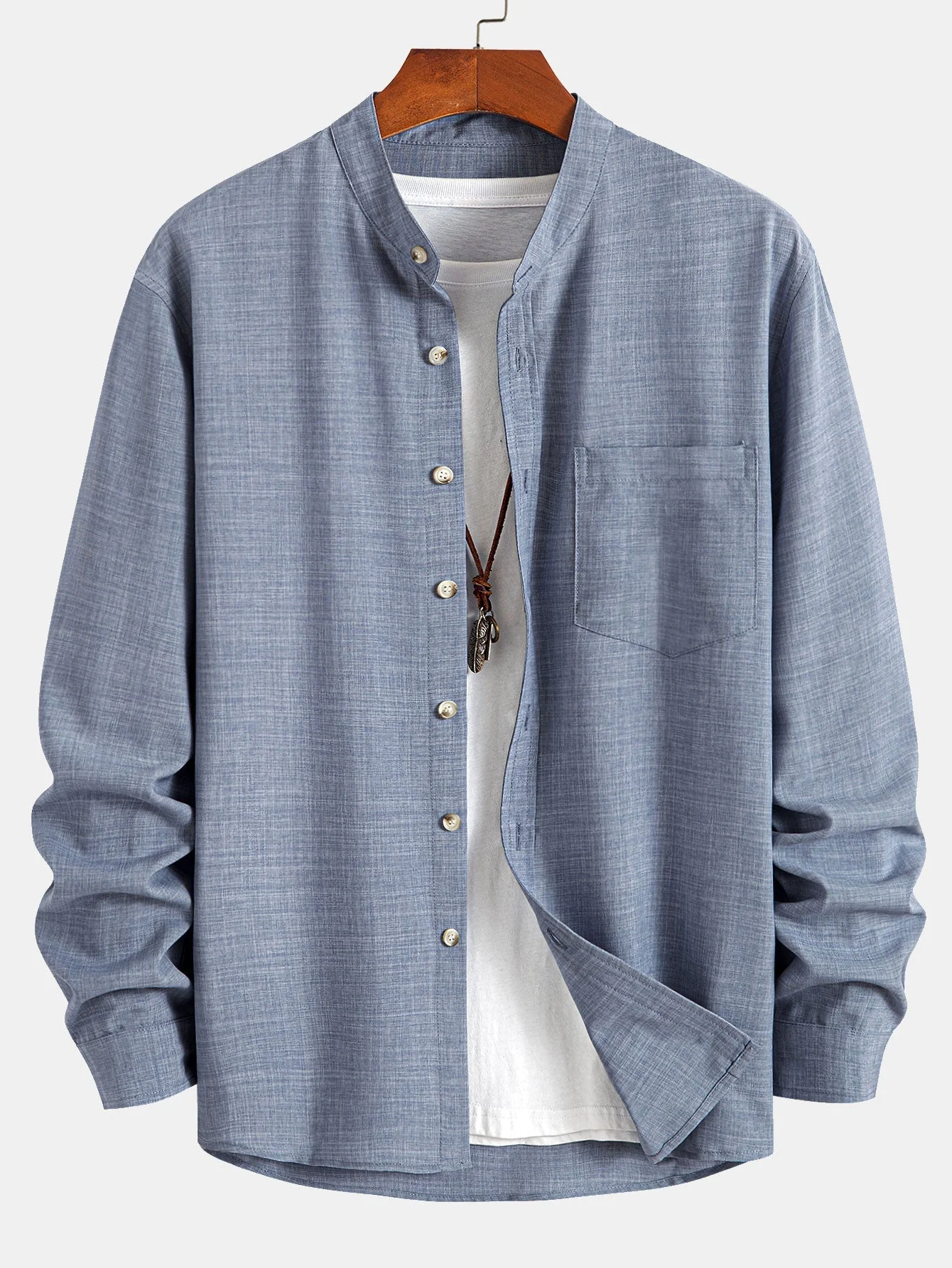 Alboin® | Long Sleeve Stand Collar Shirt - Image 3