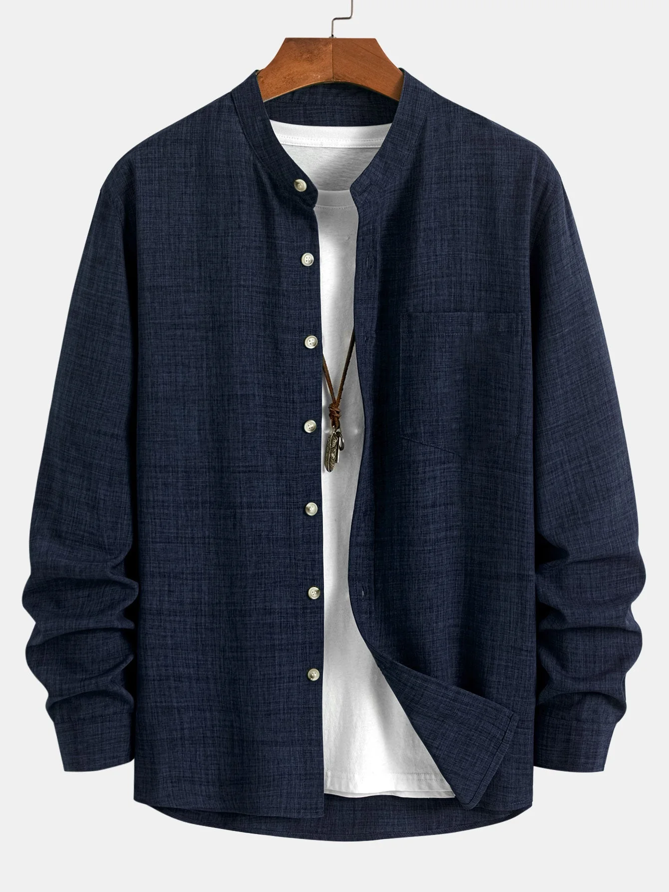Alboin® | Long Sleeve Stand Collar Shirt - Image 5