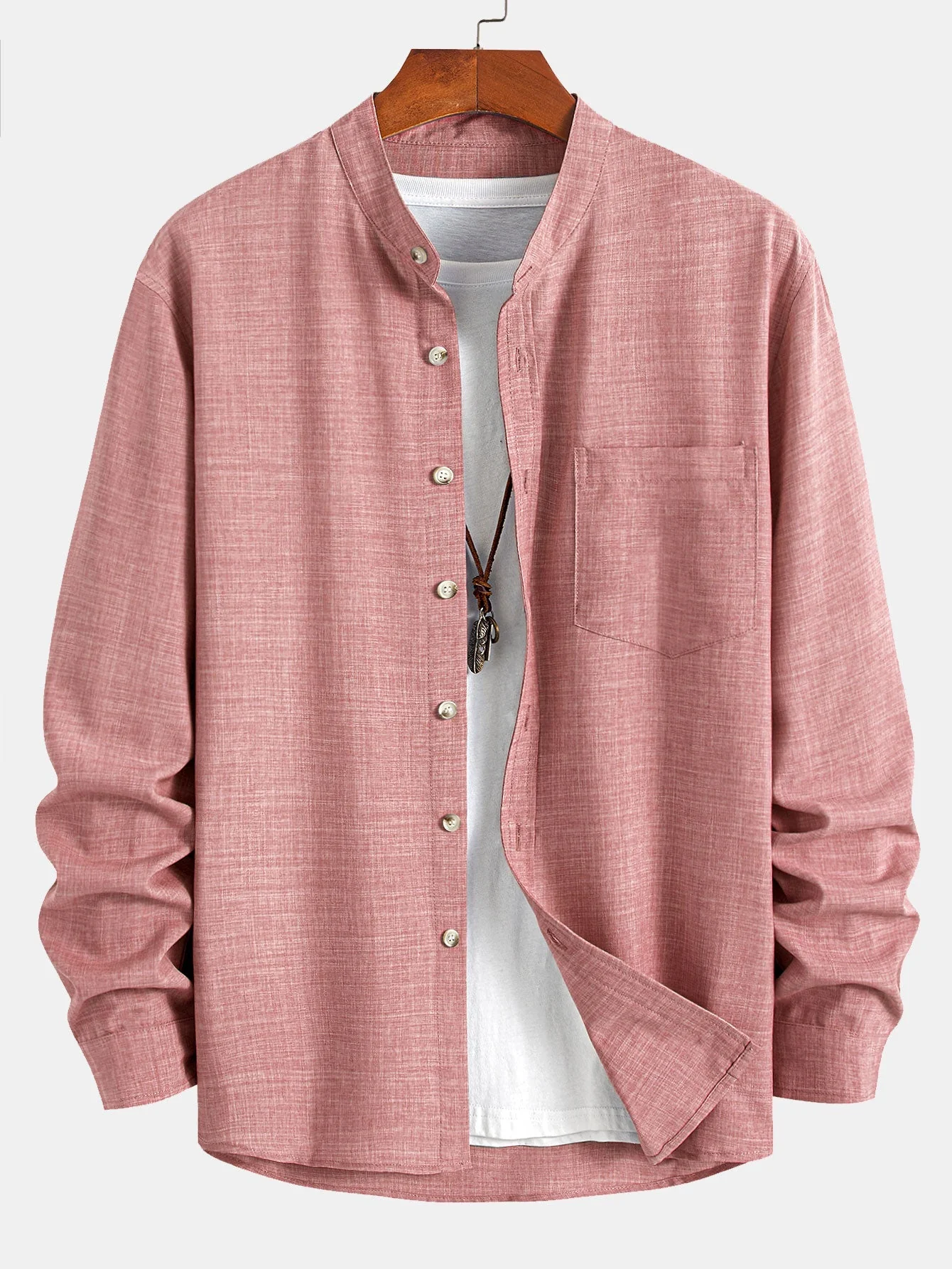 Alboin® | Long Sleeve Stand Collar Shirt - Image 7