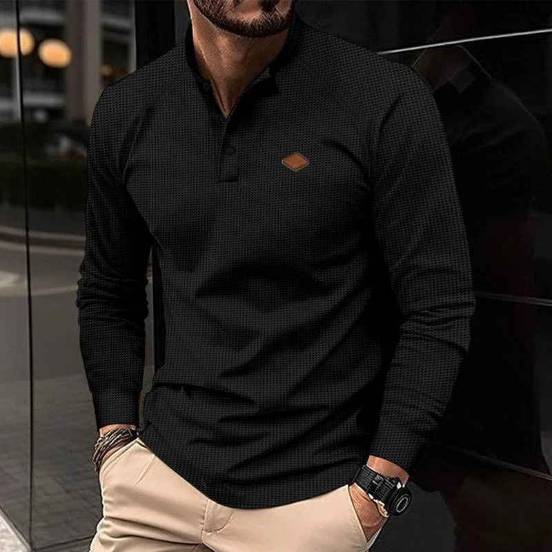 Alceo® | Men's Casual Waffle Henley Collar Raglan Long Sleeve T-Shirt 51518862Y - Image 8