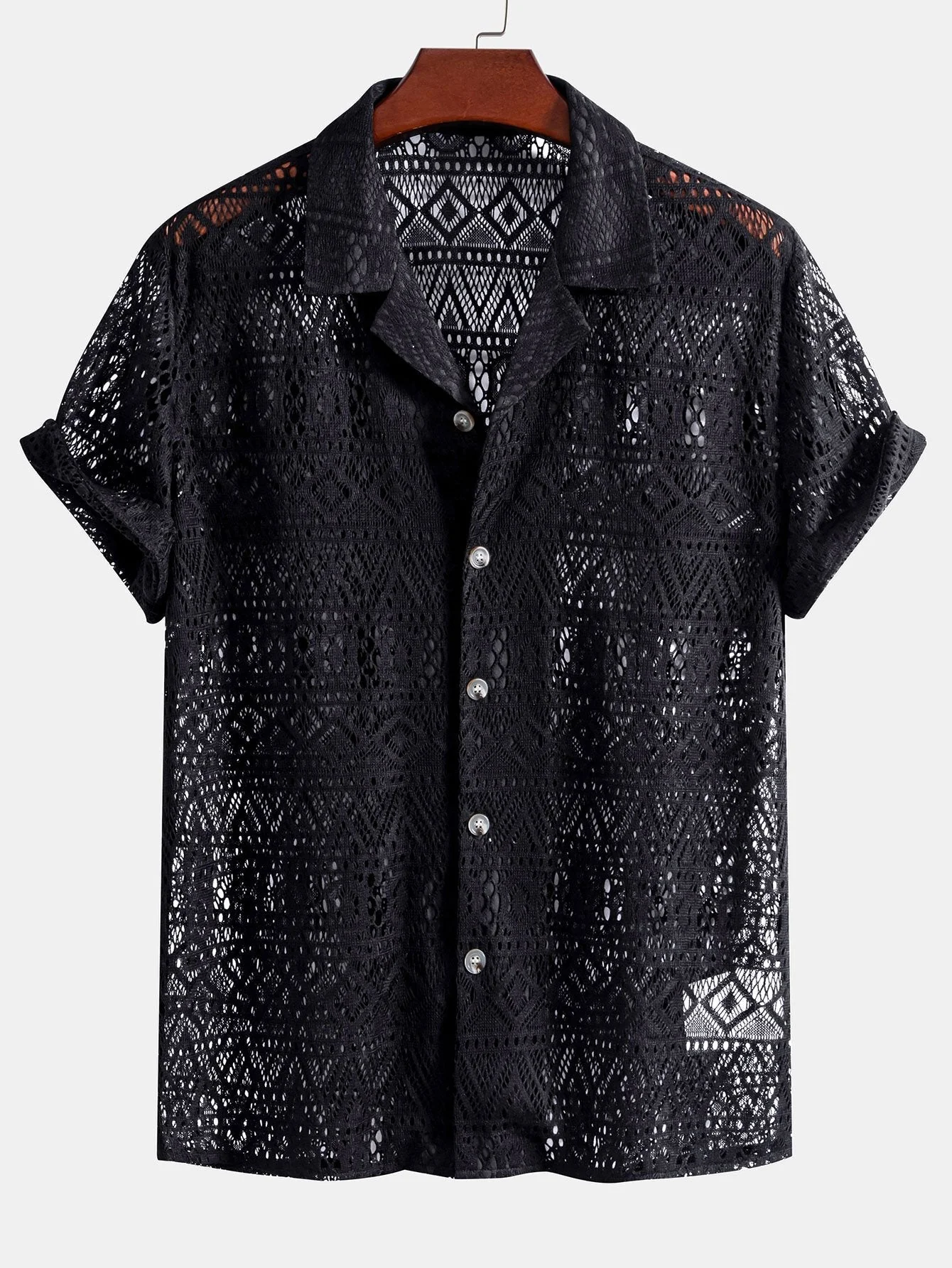 Alcott® | Short Sleeve Geometry Textured Cuban Shirt - Image 4