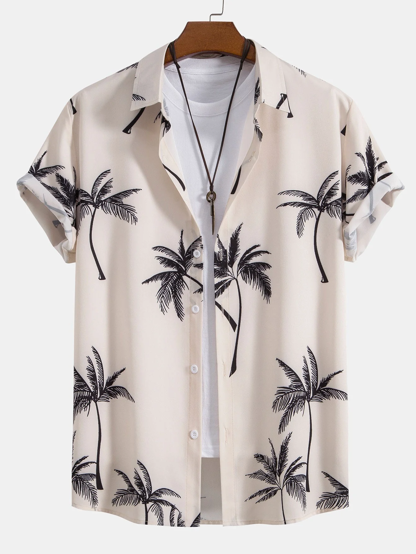 Aldan® | Palm Tree Print Button Up Shirt - Image 5